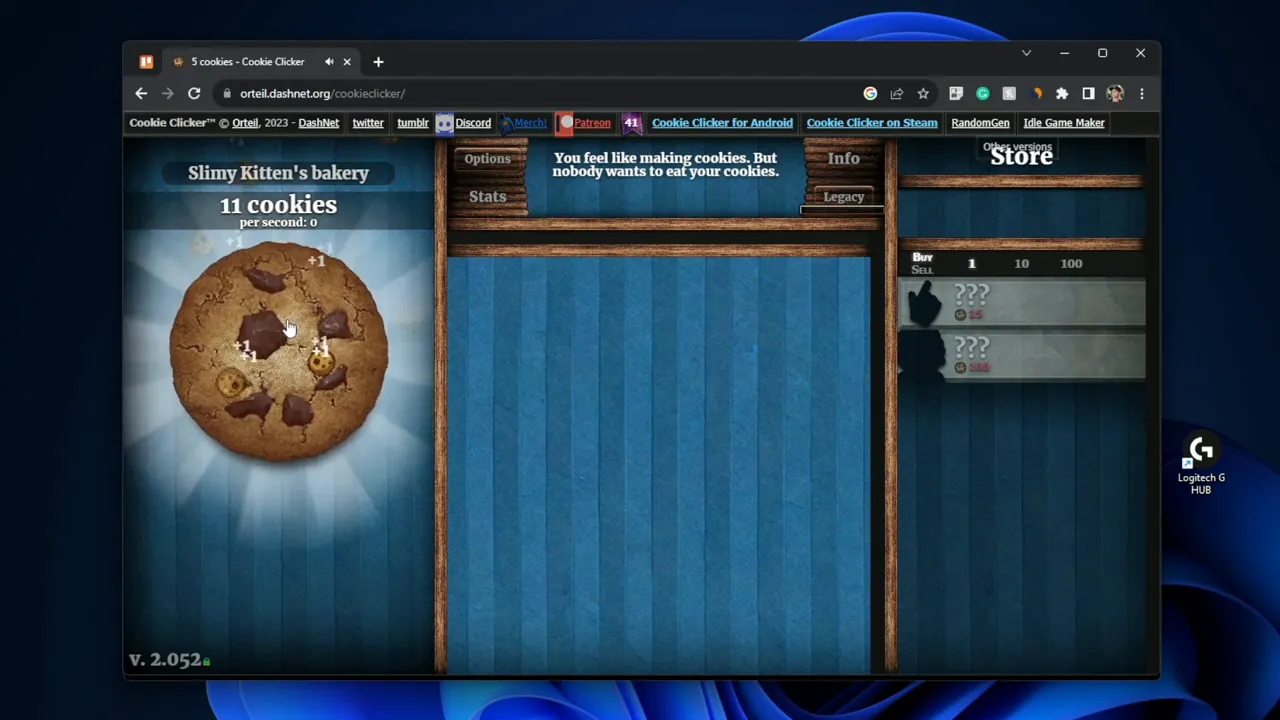 Testing unlimited click macro on Cookie Clicker