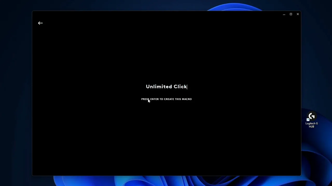 Creating a new macro in G Hub