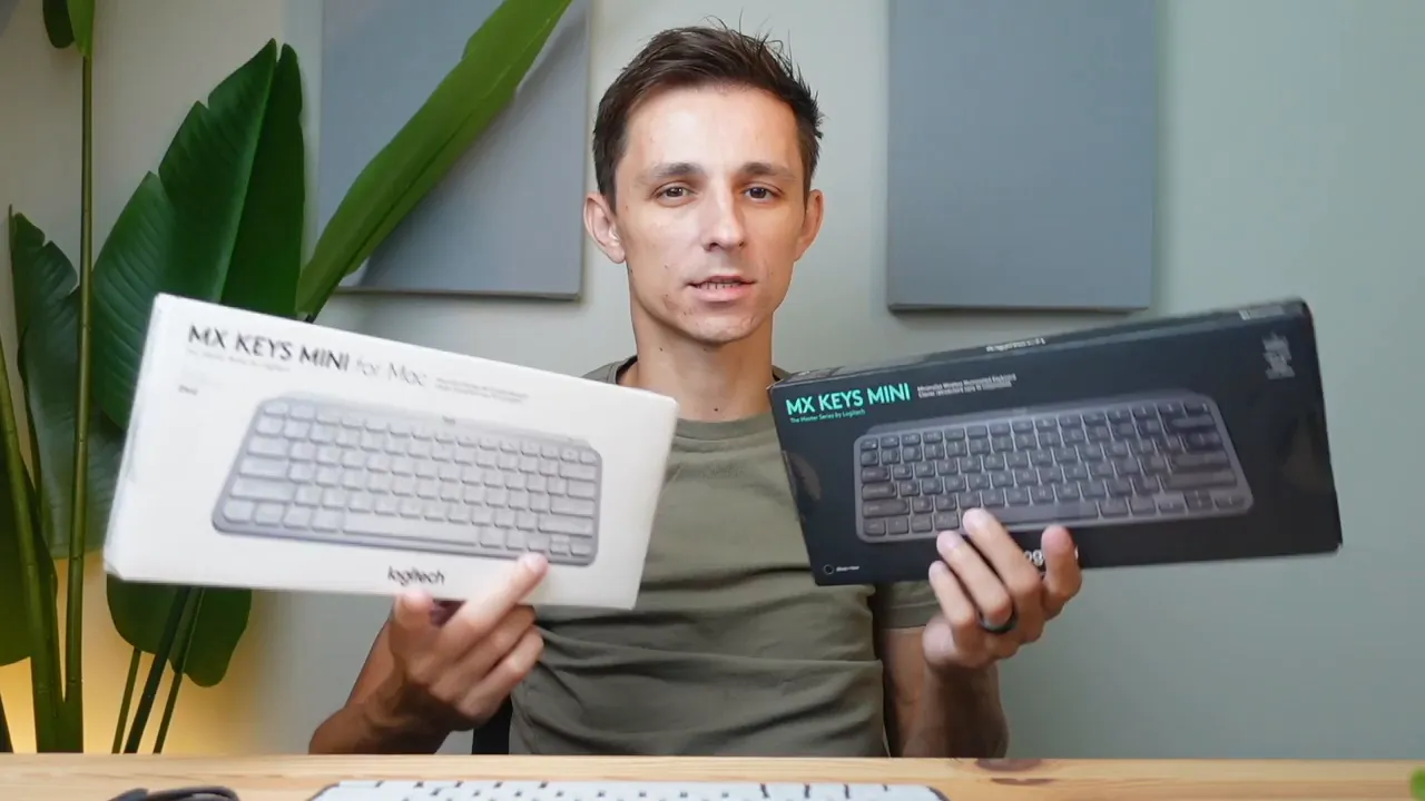 White packaging of the Mac version compared to standard Logitech packaging