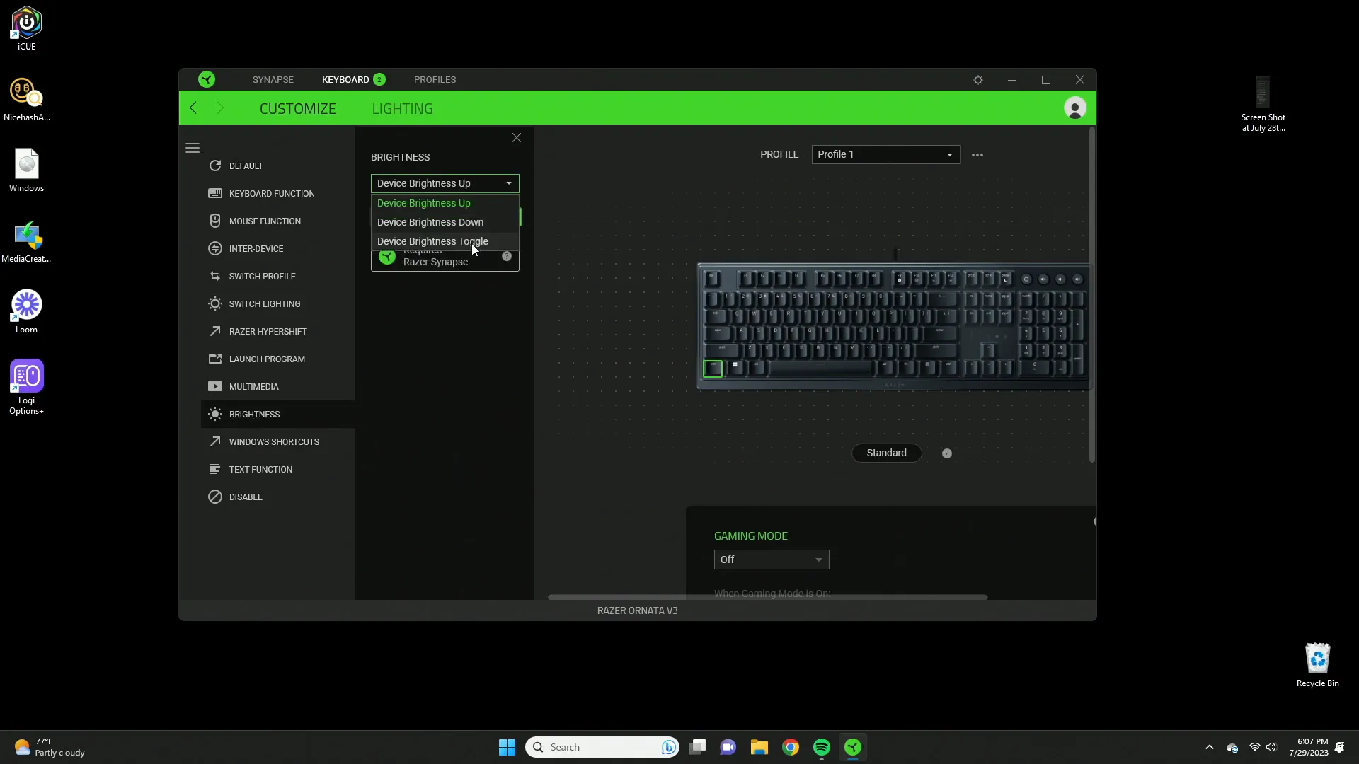 Brightness functionality comparison between Razer Ornata V3 and V3 X