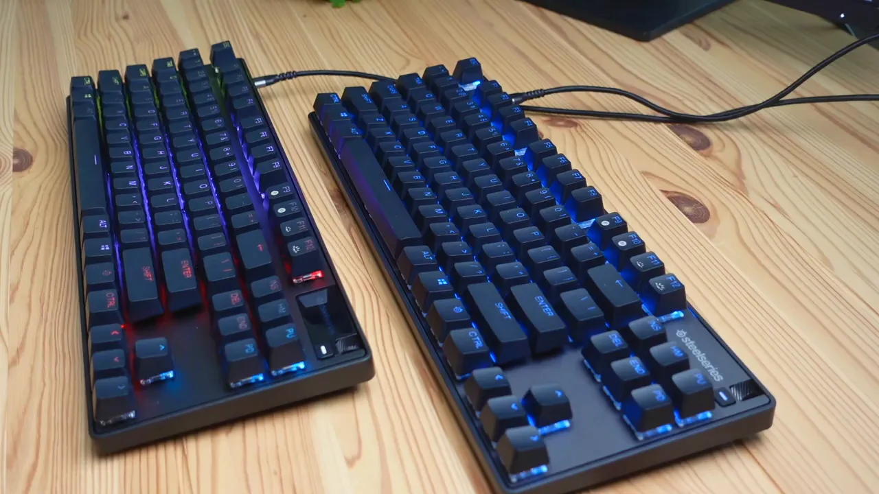Close-up of the Apex Pro keys demonstrating premium build