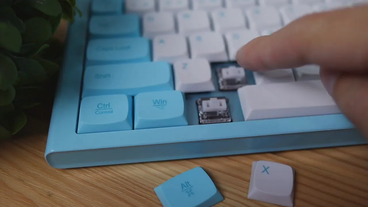 Morgrie RKB 68 switch exposed between keycaps