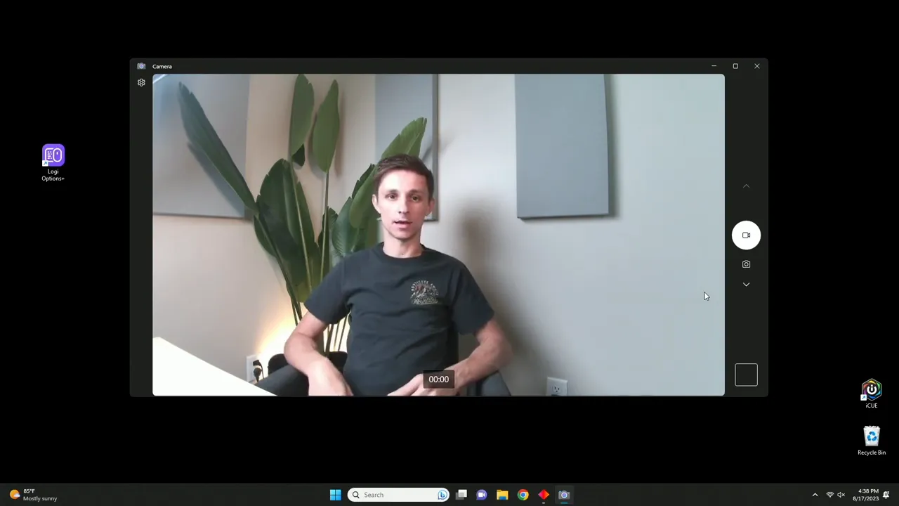 On-screen capture showing 4K video feed quality from the C46