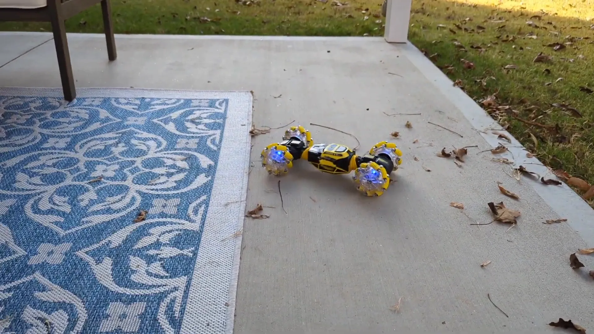 DoDoeleph RC Car performing unique maneuver