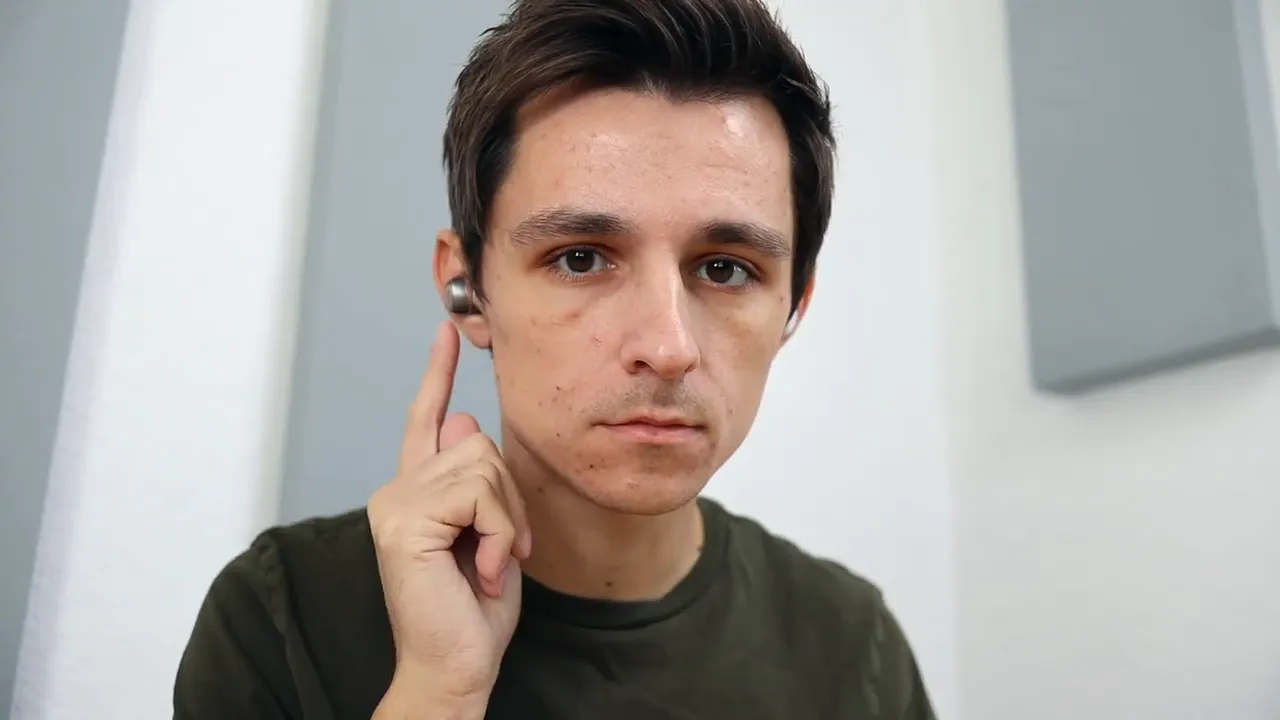 SoundPEATS Sonic earbuds in ear with comfortable fit but more protrusion than slim models