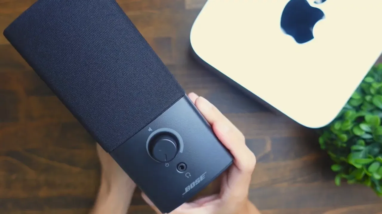 Bose Companion speakers next to Mac Studio