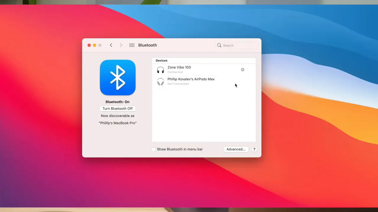 Pairing the Zone Vibe 100 with a MacBook Pro