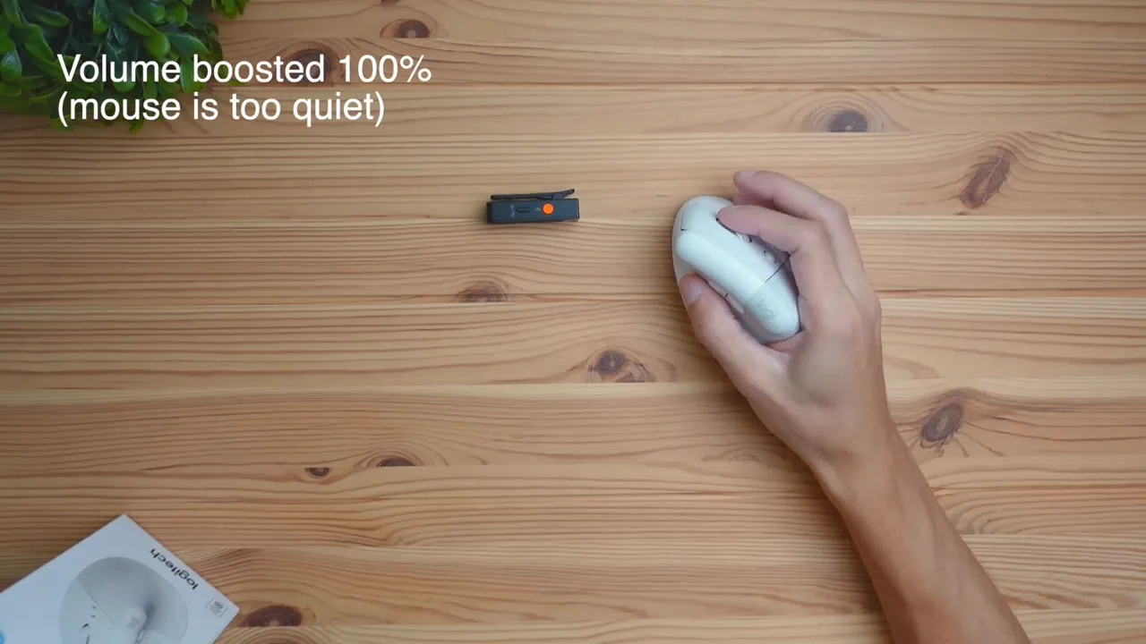 Hand demonstrating quiet click test on the Lift