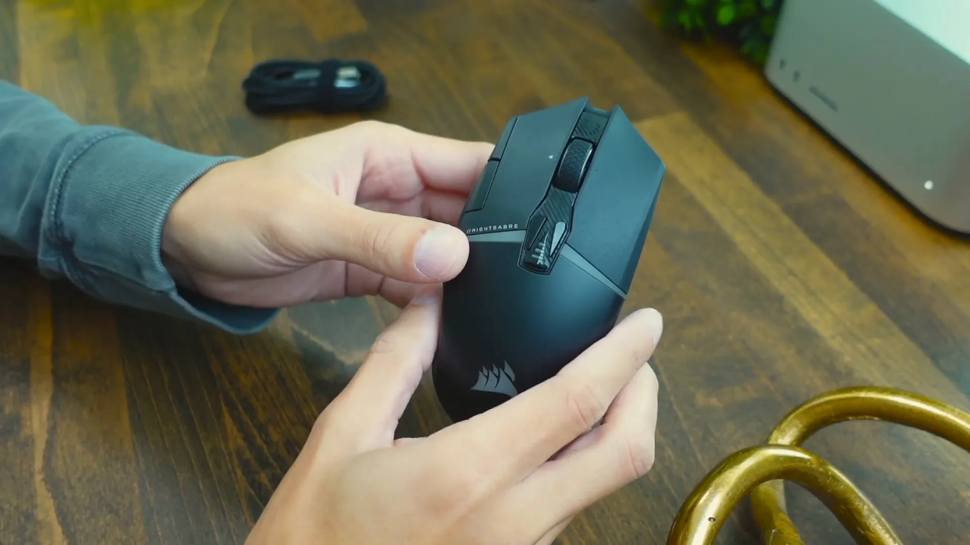 Corsair NIGHTSABRE RGB lights on