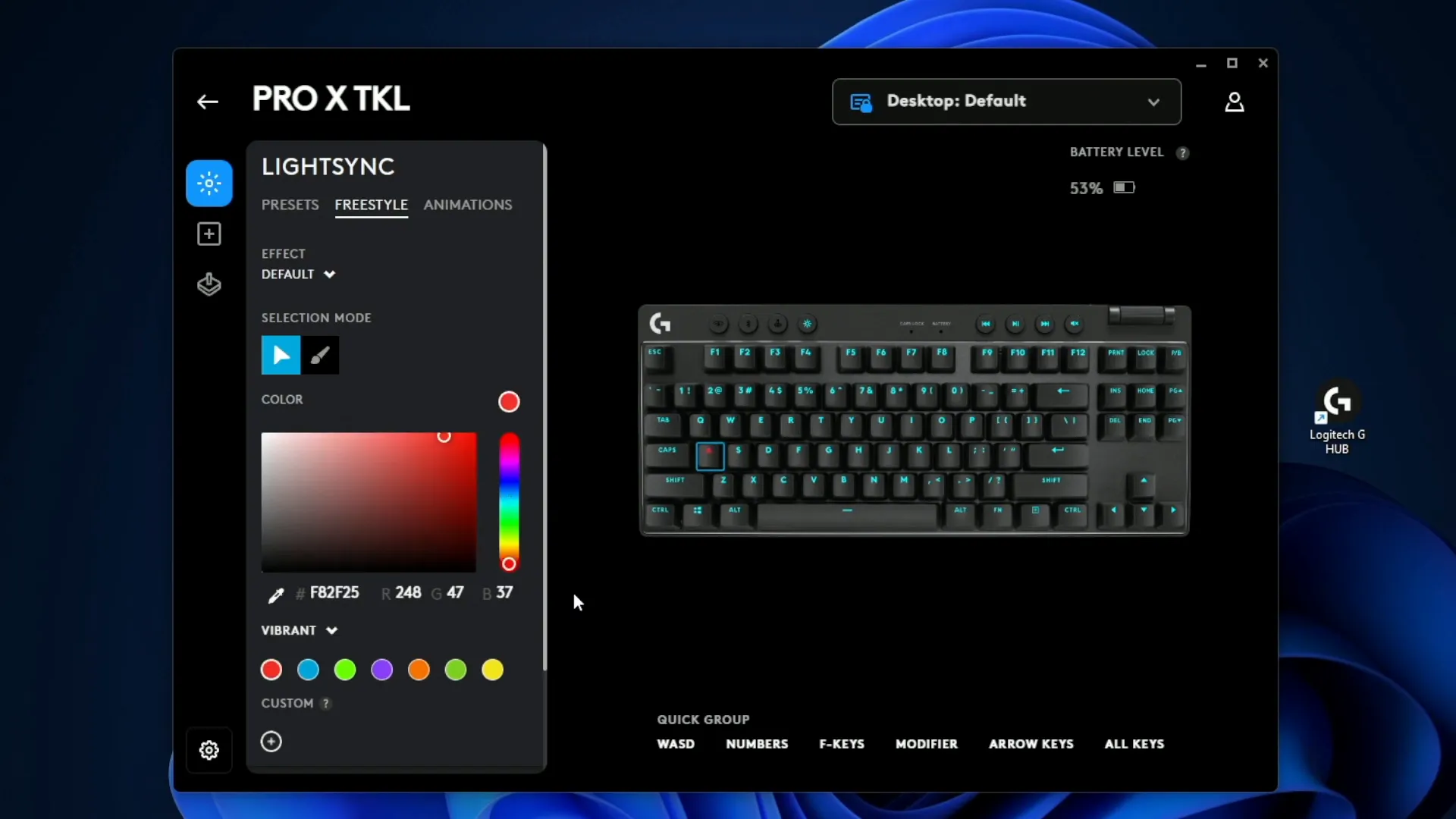 Customizing key colors