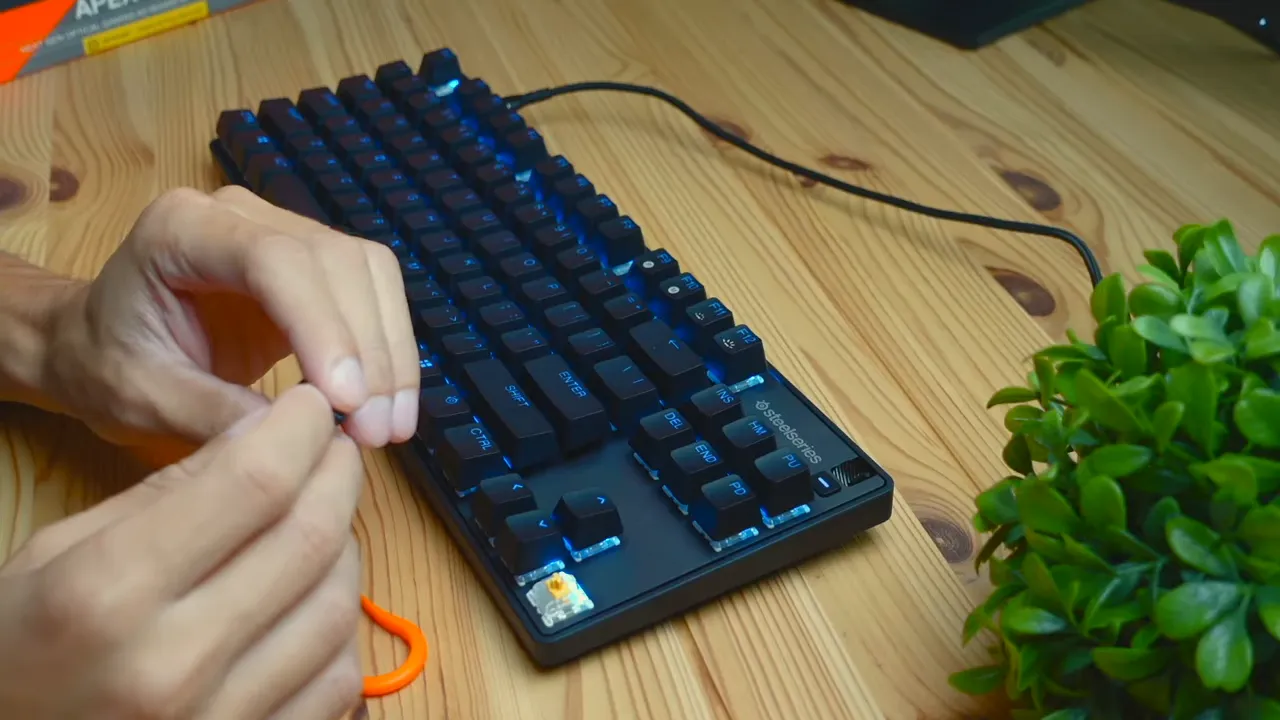 Keycap removed showing the OmniPoint 2.0 optical switch