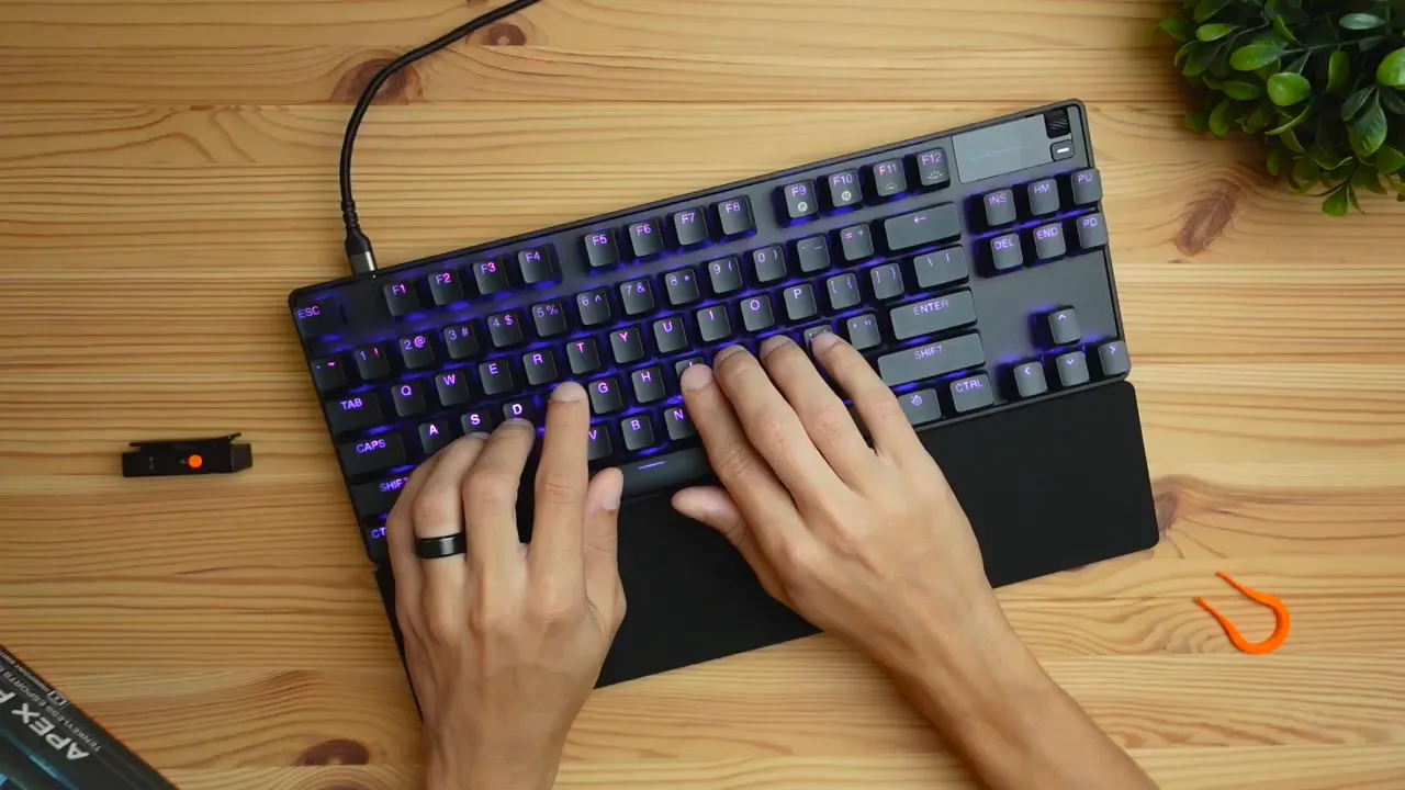 Typing test audio demonstration moment