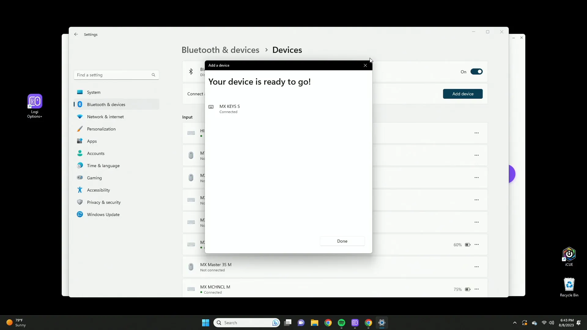 Connecting Logitech MX Keys S Keyboard