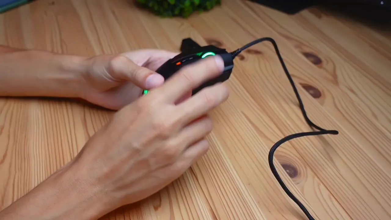 Close up of the rubber side grip and smooth main shell finish