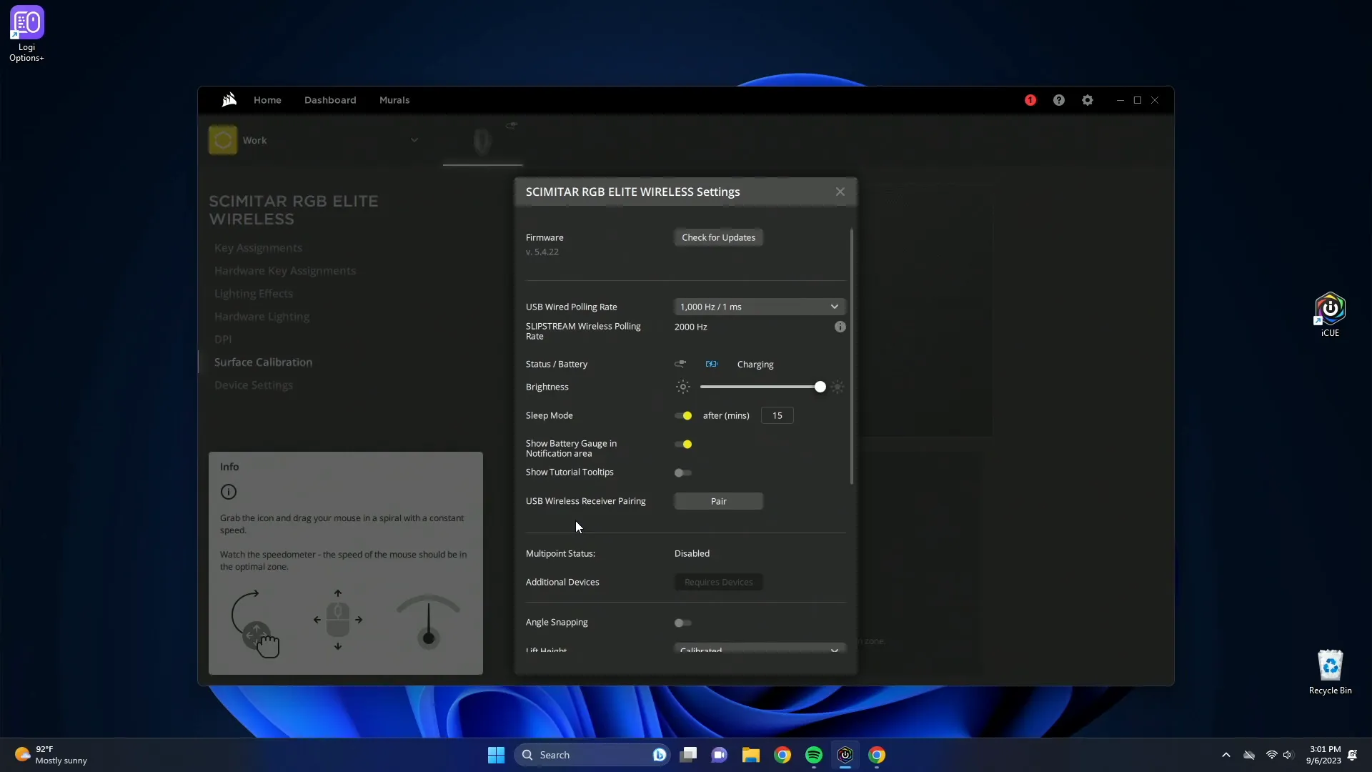 Device Settings in Corsair iCUE