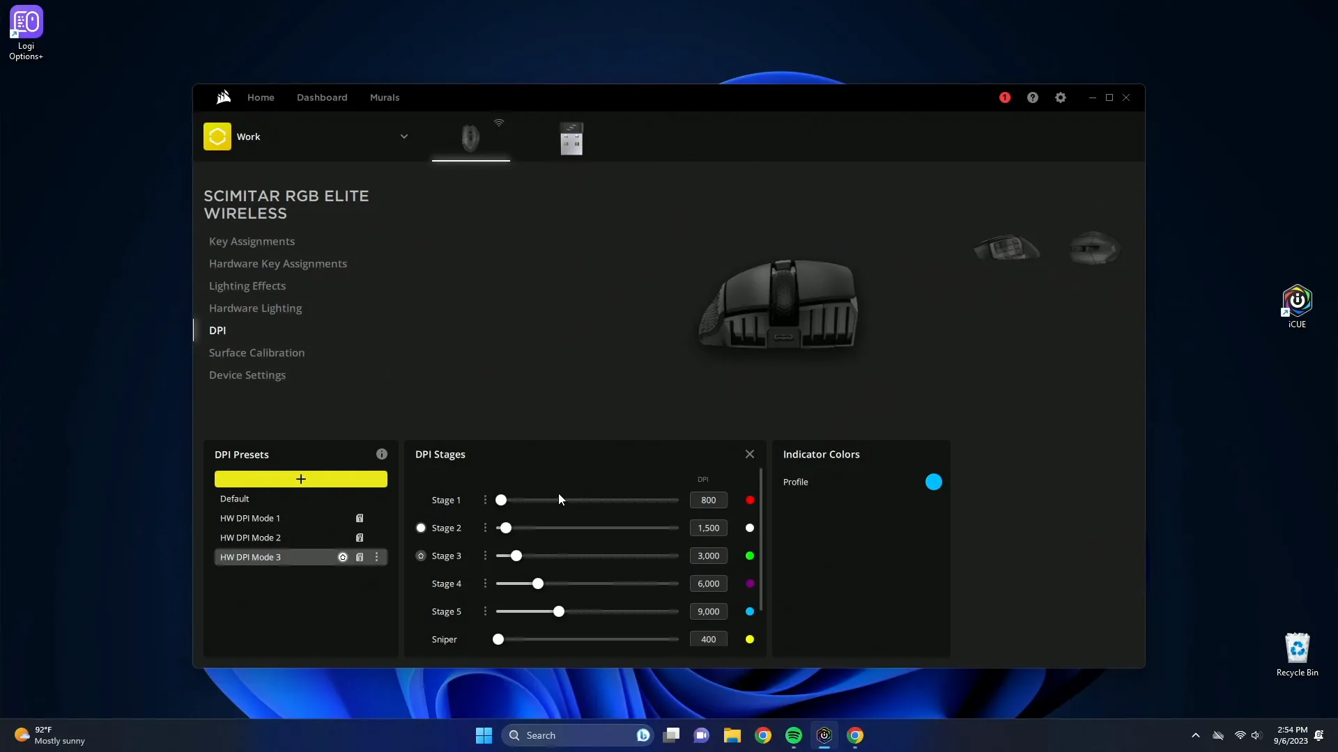 DPI Settings in Corsair iCUE