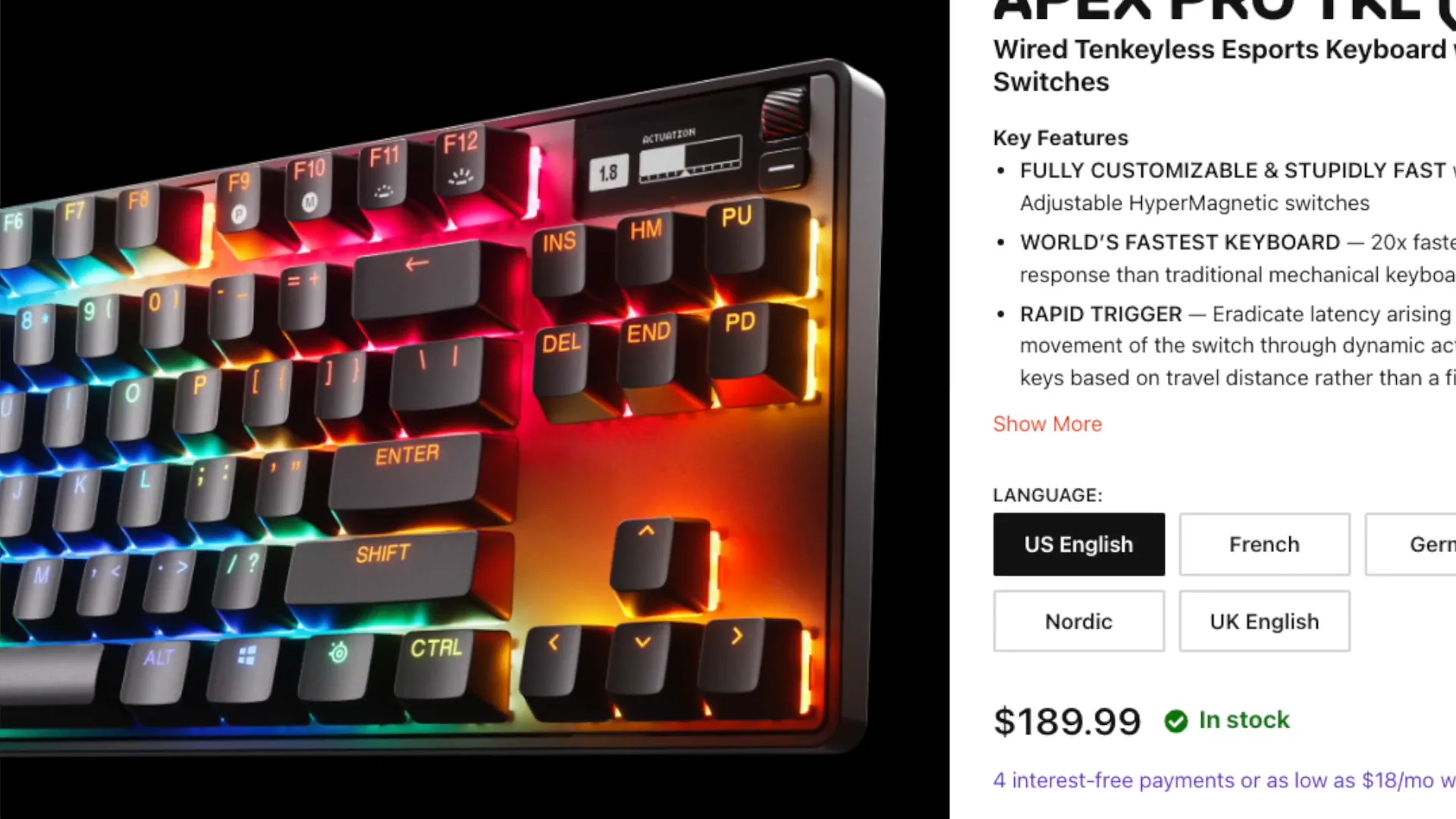 Price comparison of Logitech G PRO X and SteelSeries APEX PRO