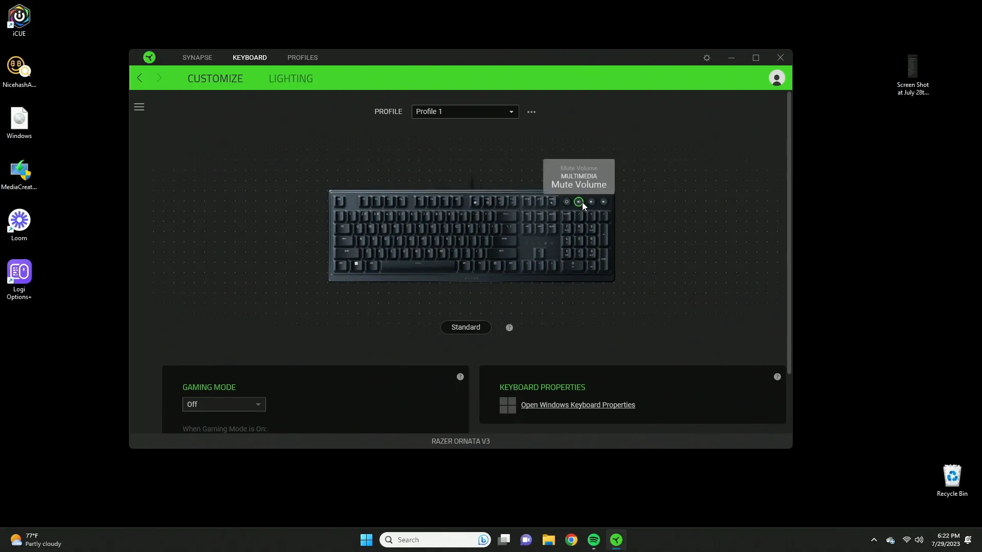 Razer Ornata V3 Media Controls