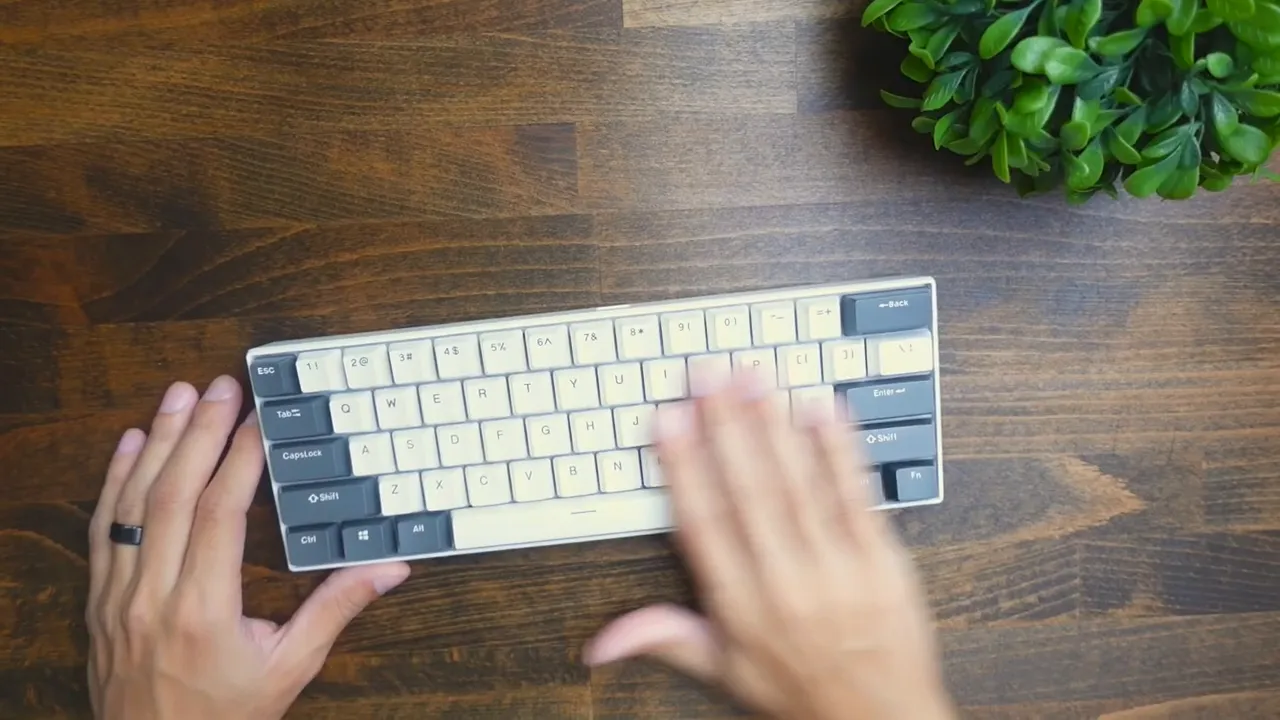 Close-up showing minimal keycap wobble and firm feel