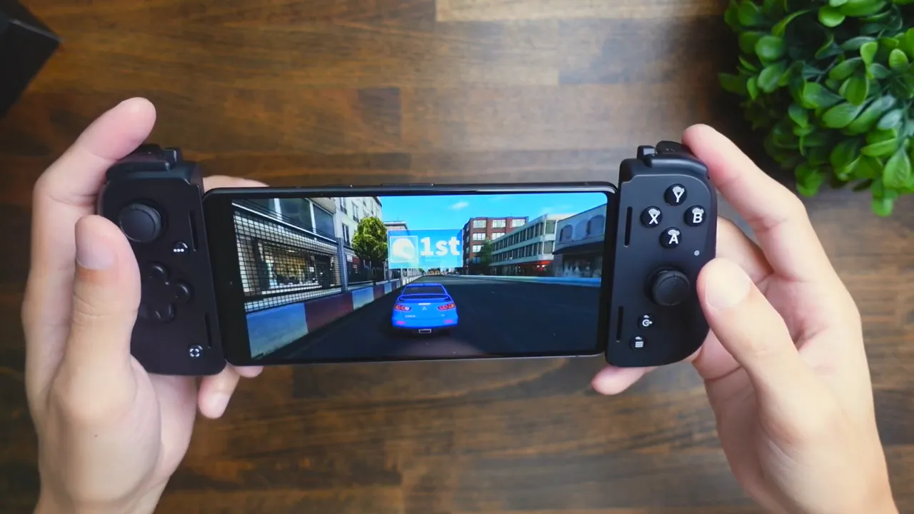 GT Racing gameplay with triggers used for acceleration and braking