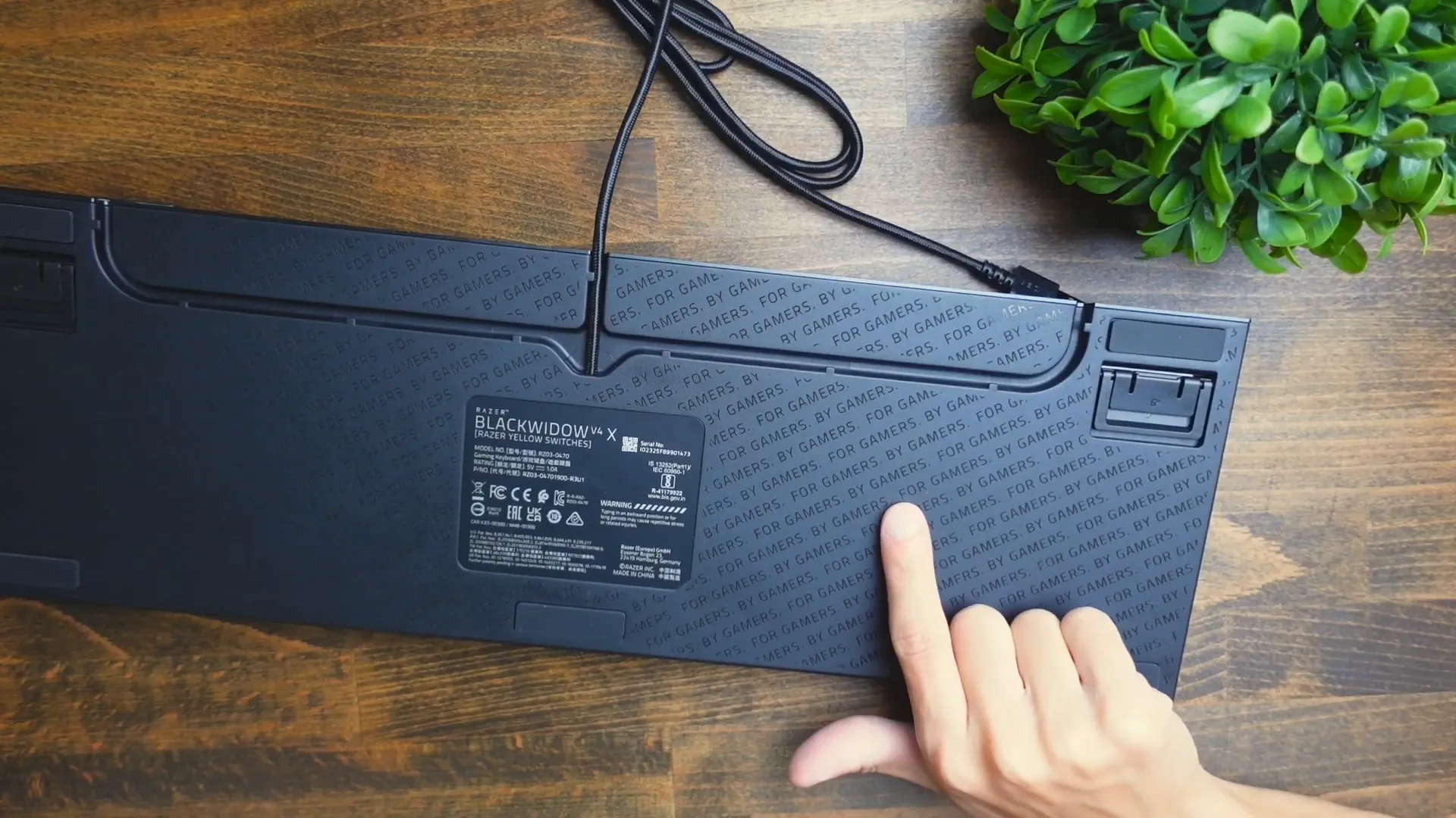 Back of the Razer BlackWidow V4 X Keyboard
