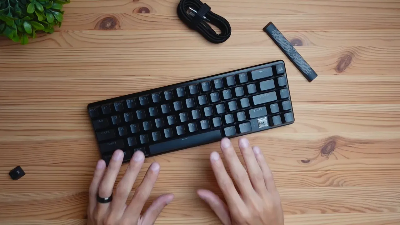 Typing test moment on the corsair K65 Pro Mini