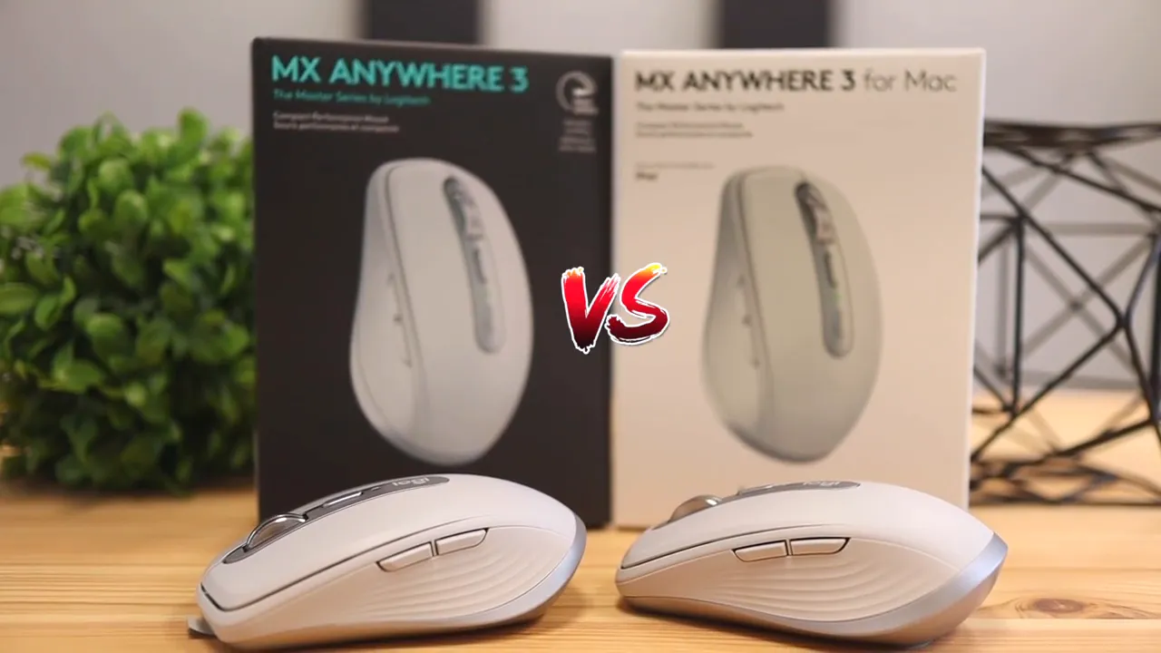 Two Logitech MX Anywhere mouse boxes side by side with the mice placed in front