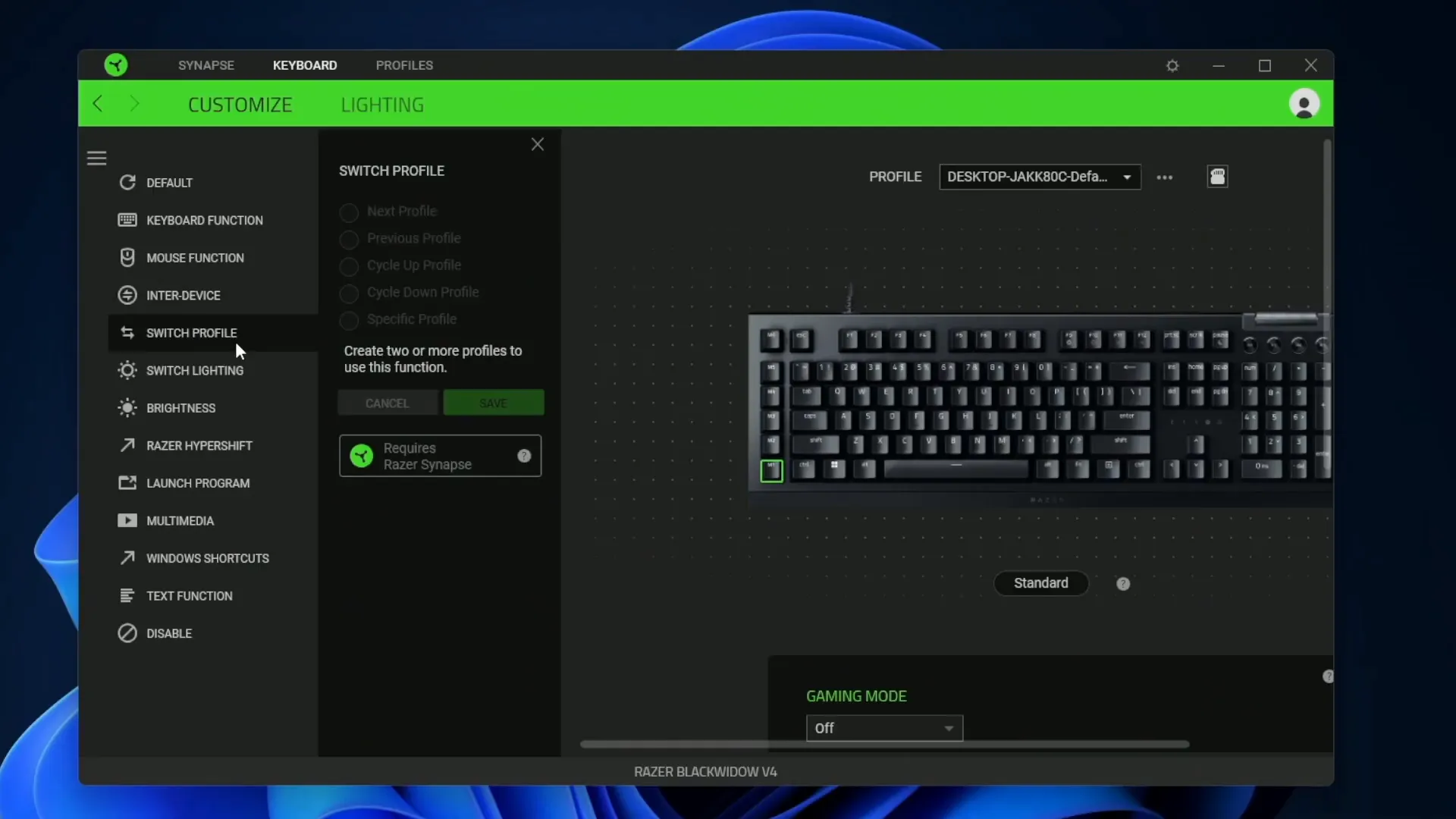 Syncing multiple Razer devices in Synapse