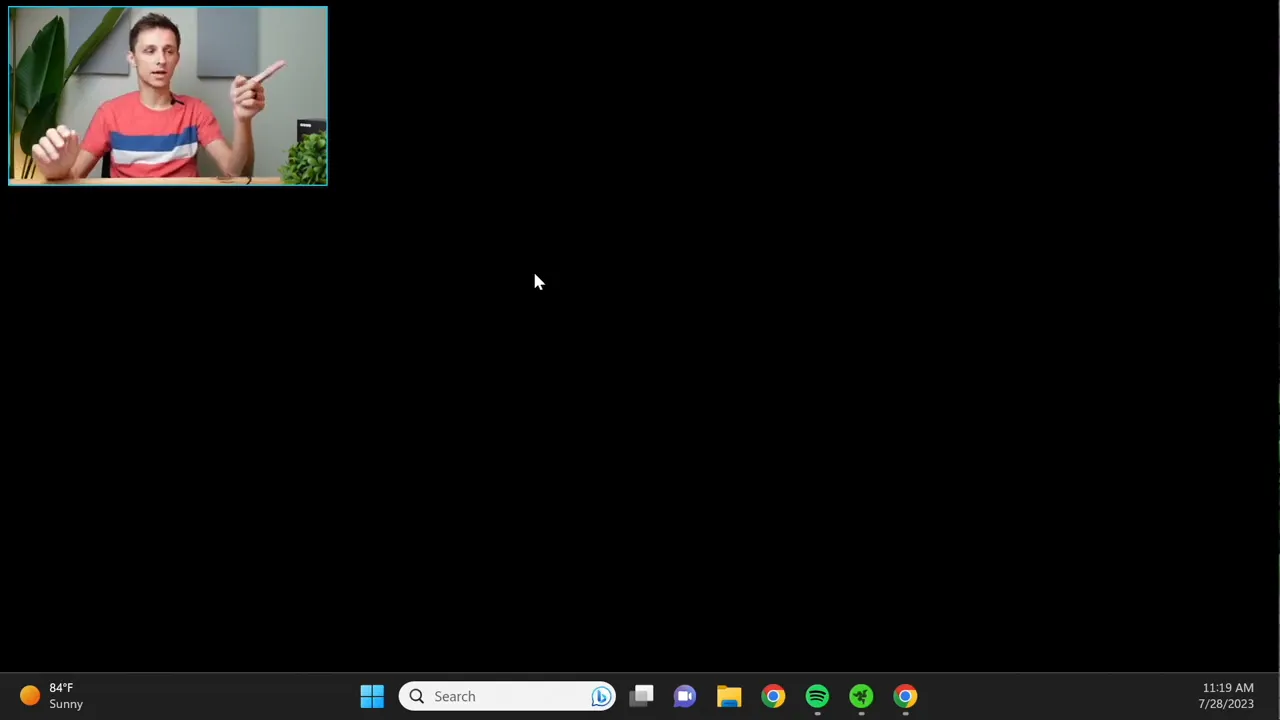 GO‑Stream Deck picture-in-picture demo with small webcam overlay of presenter at top-left and desktop program output