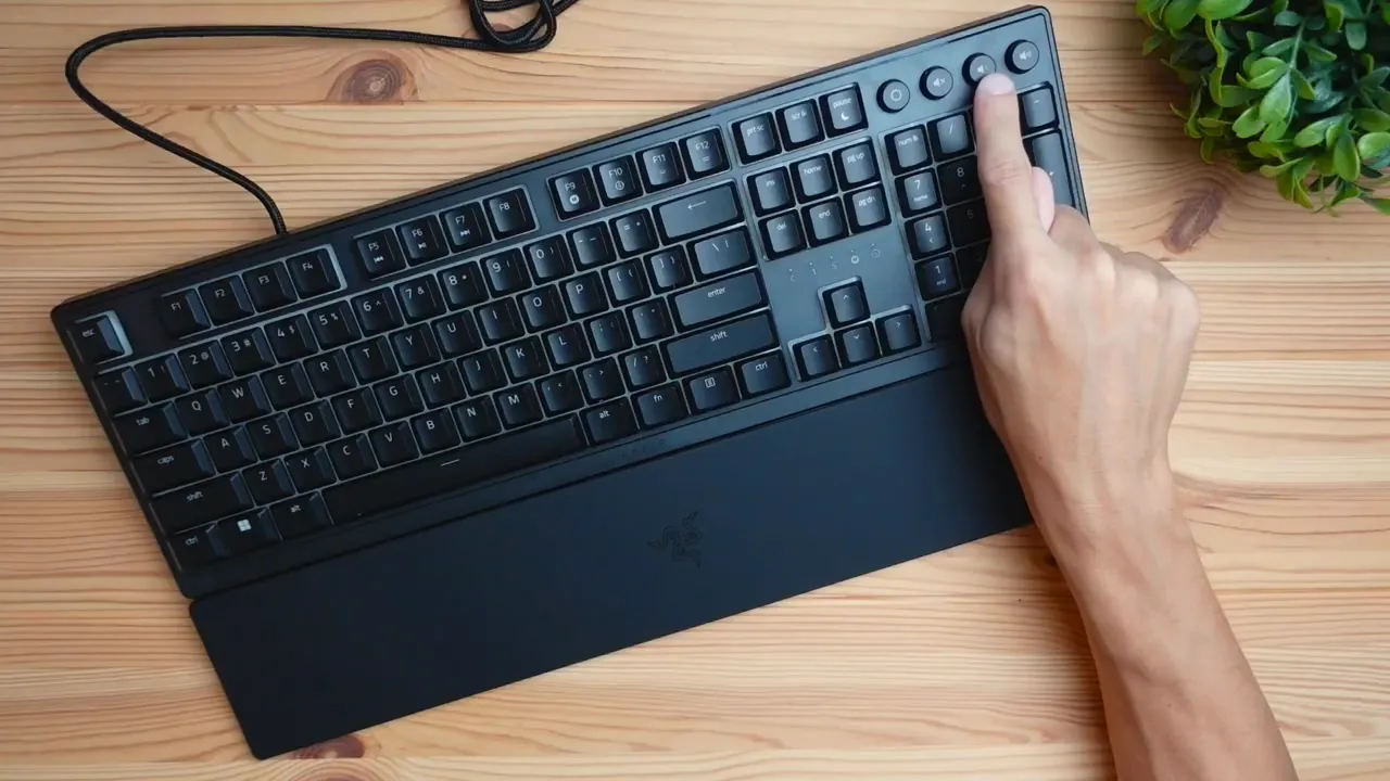 Media control keys including multi-function mute and volume keys