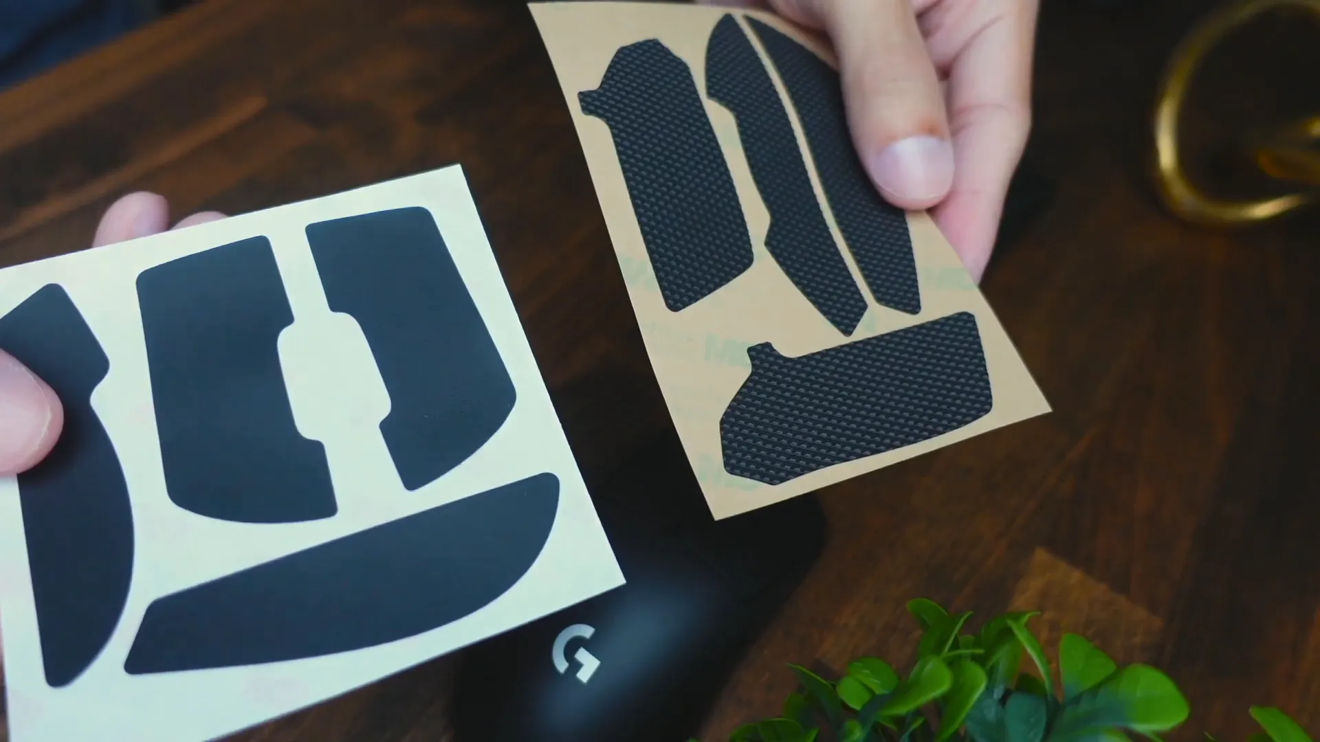 Grip sticker packs included with Logitech and Razer mice