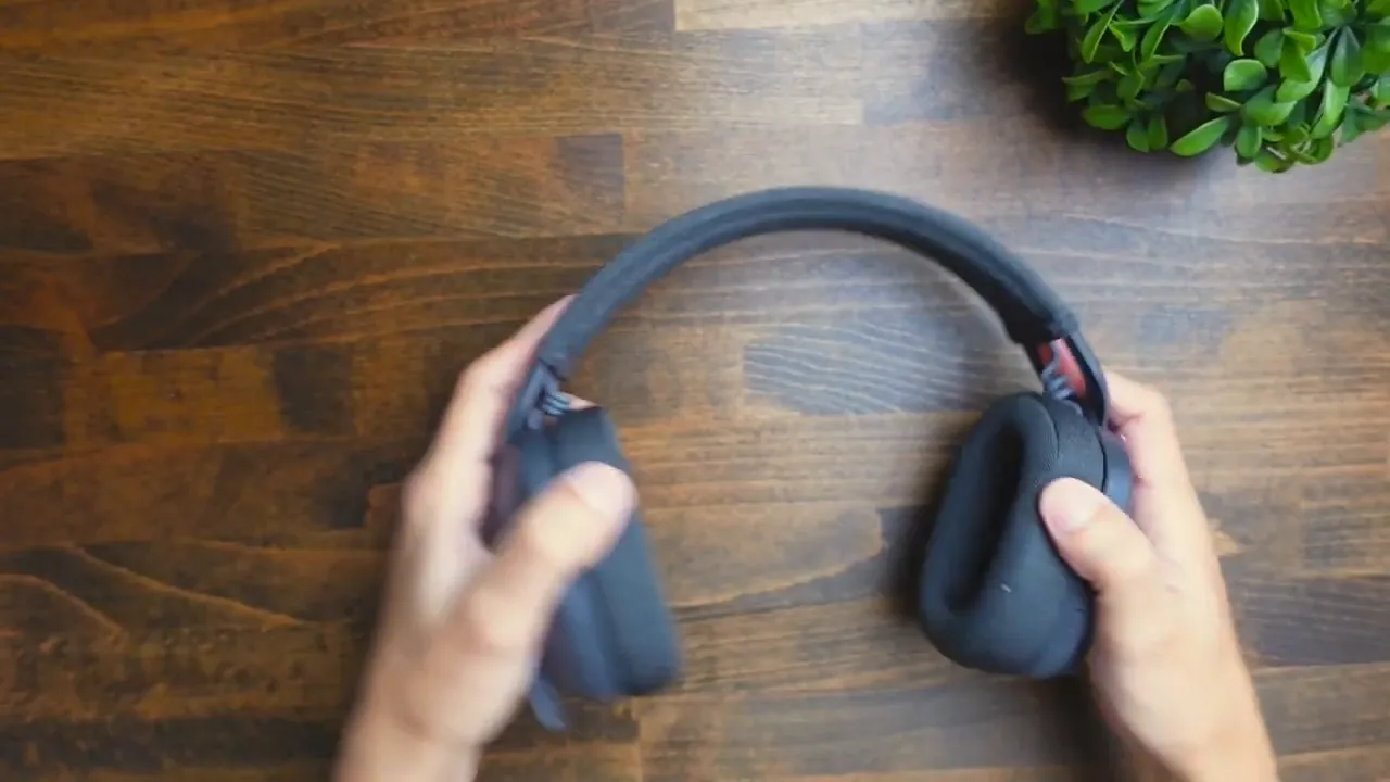 Flex test showing headset bending and swiveling without damage