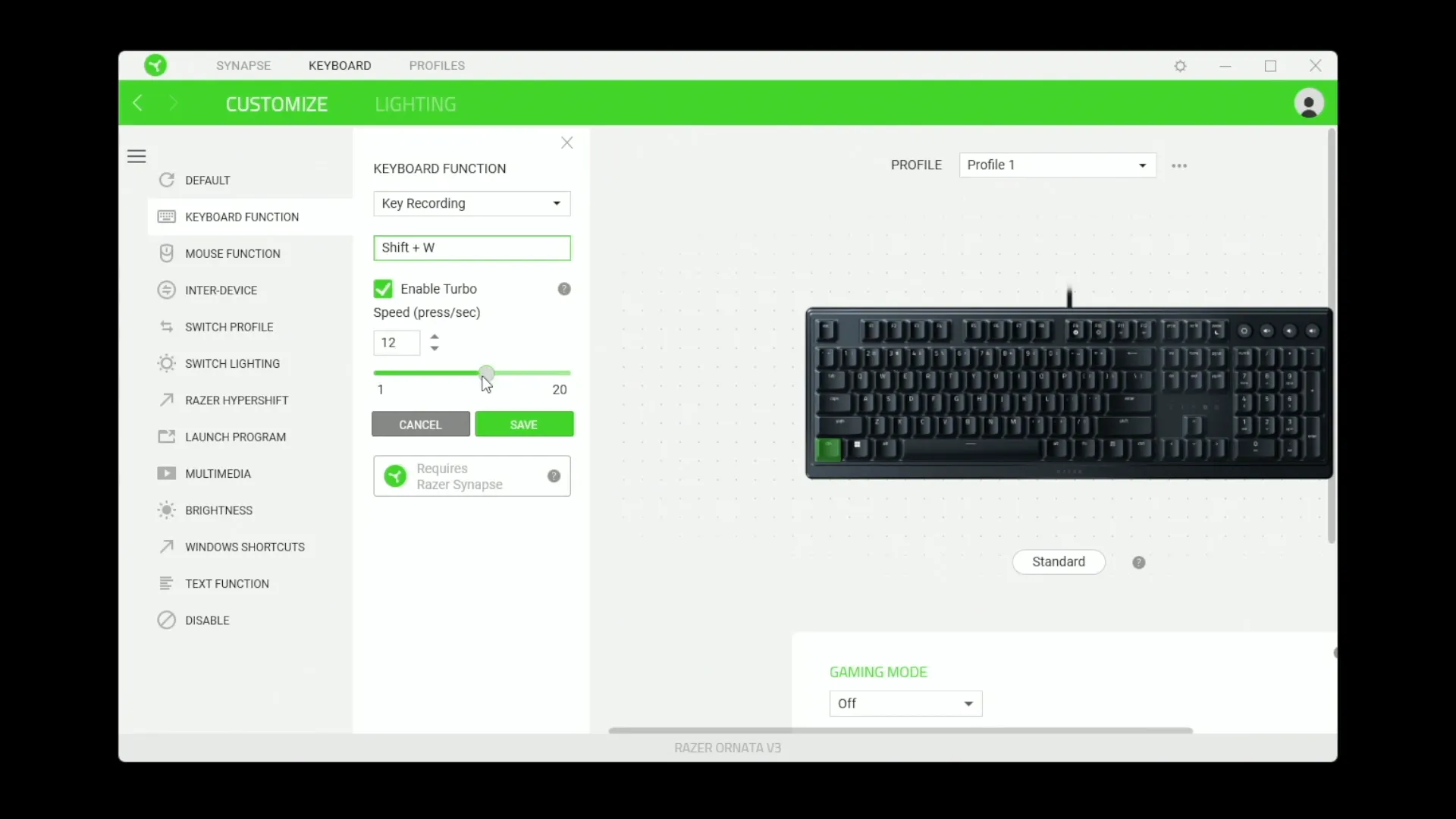 Customizing Key Functions