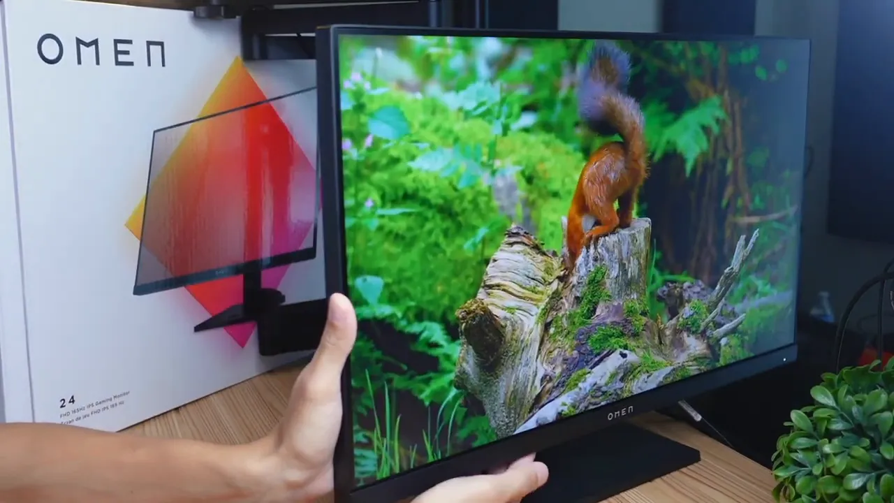 Monitor tilted to show viewing angles