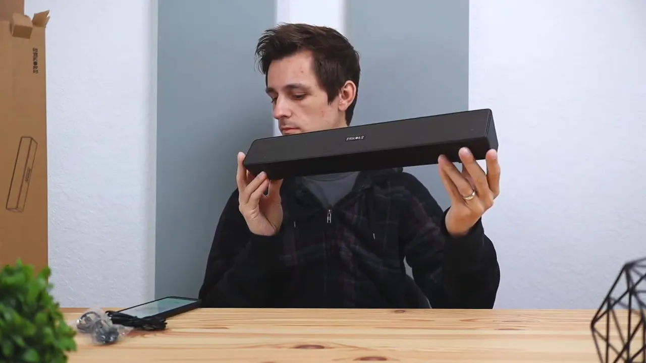 Sakobs DS5103 mini soundbar speaker held at an angle