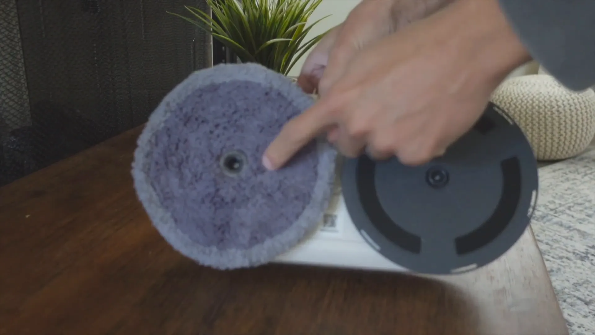 Installing mop pads on the EVERYBOT Edge2