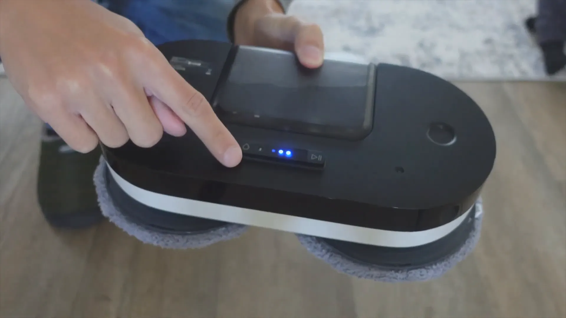 Powering on the EVERYBOT Edge2 Robot Mop