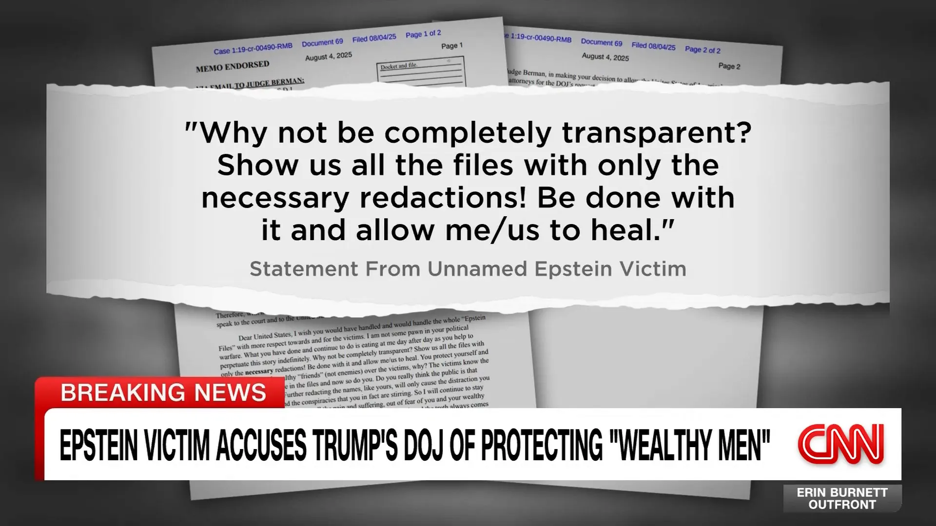 Epstein victims demand transparency and protection from DOJ