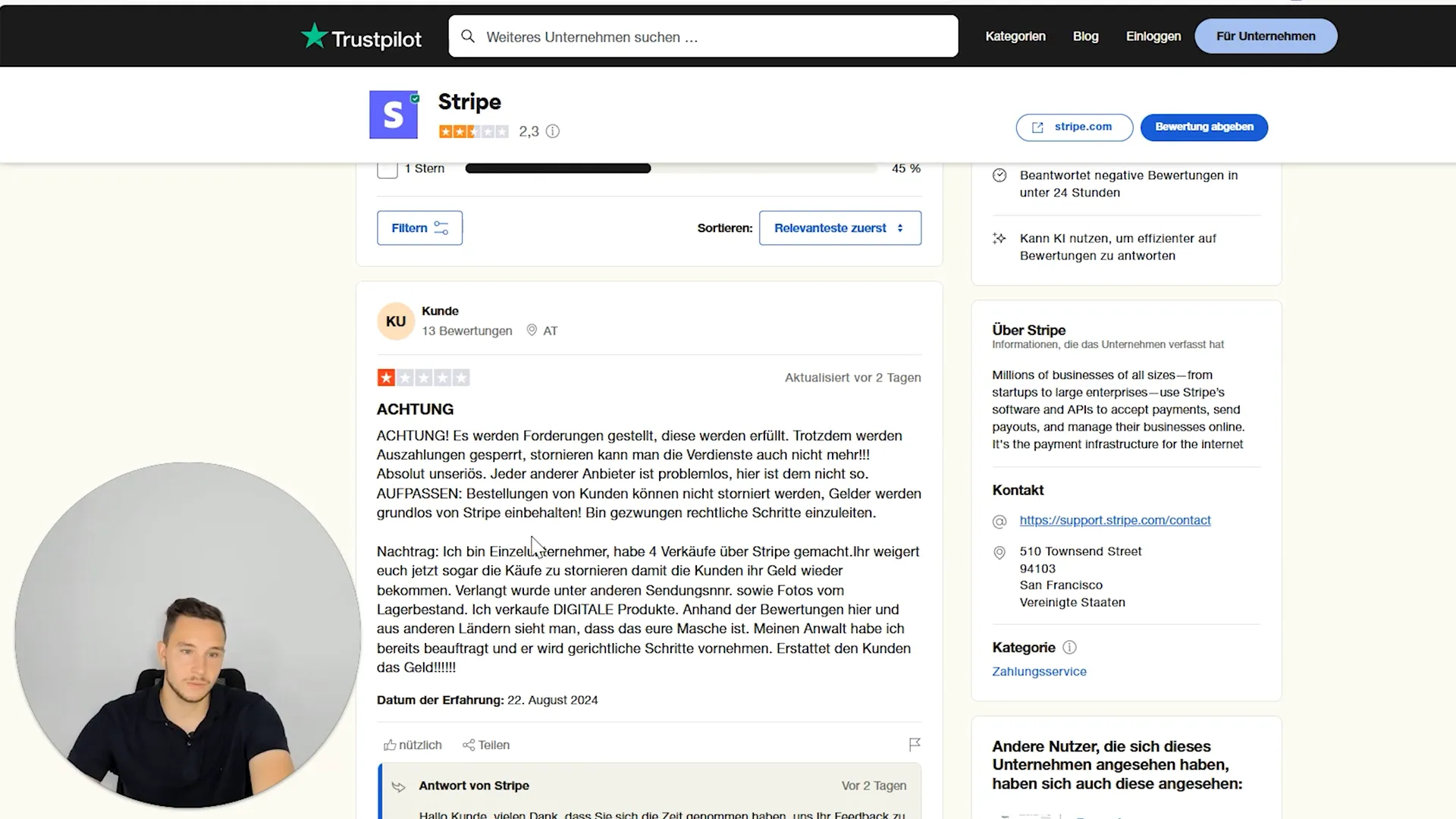 Kundenbewertungen von Stripe
