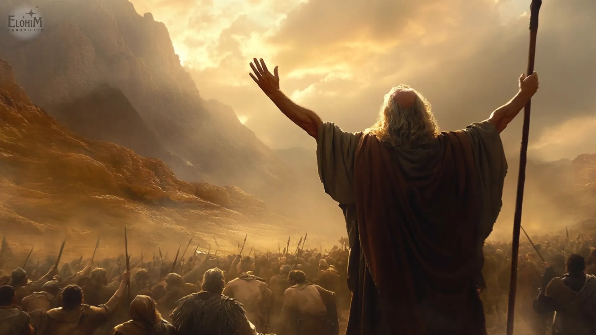 Moses praying during the battle