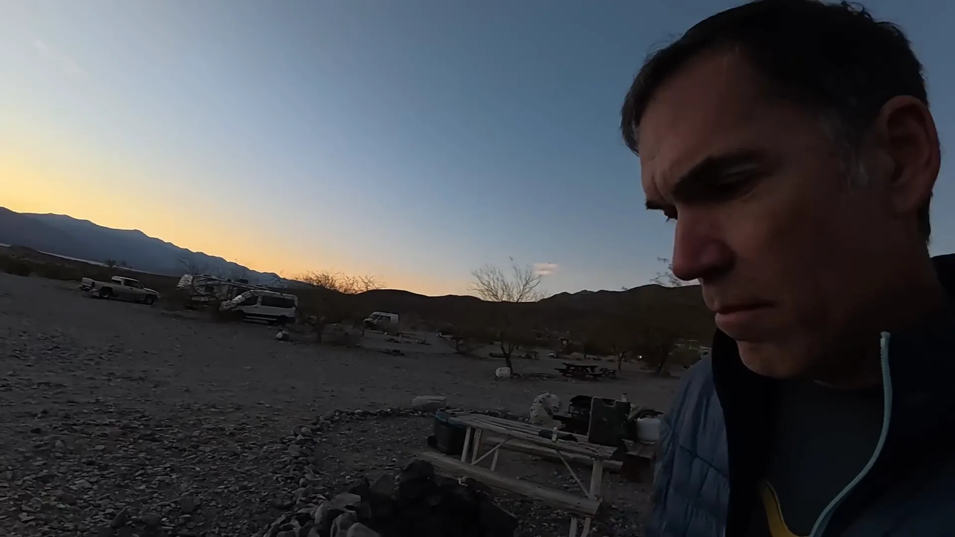 Morning coffee at Panamint Springs
