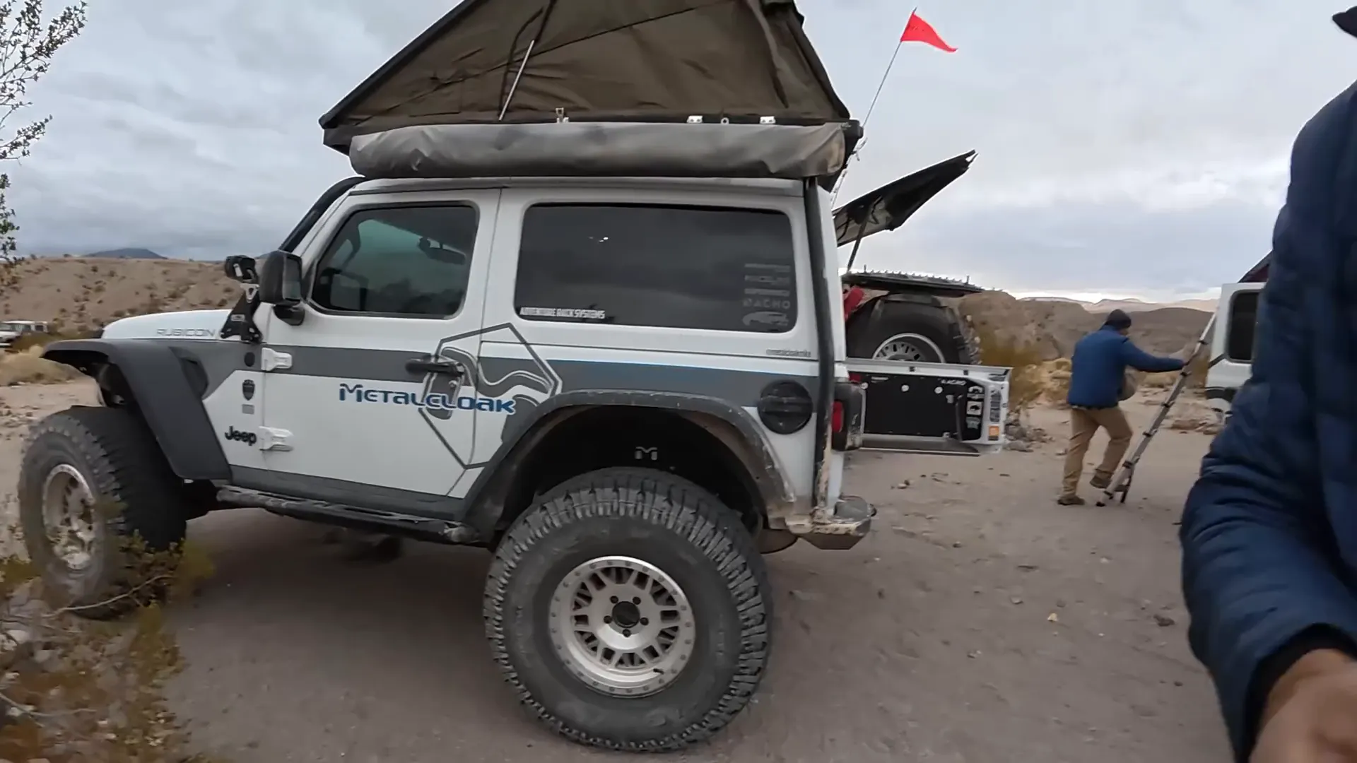 Setting up camp at Mesquite Springs