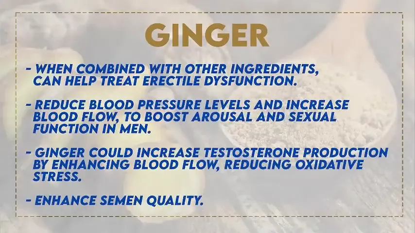 Herbs that improve potency: ginger, nutmeg, clove