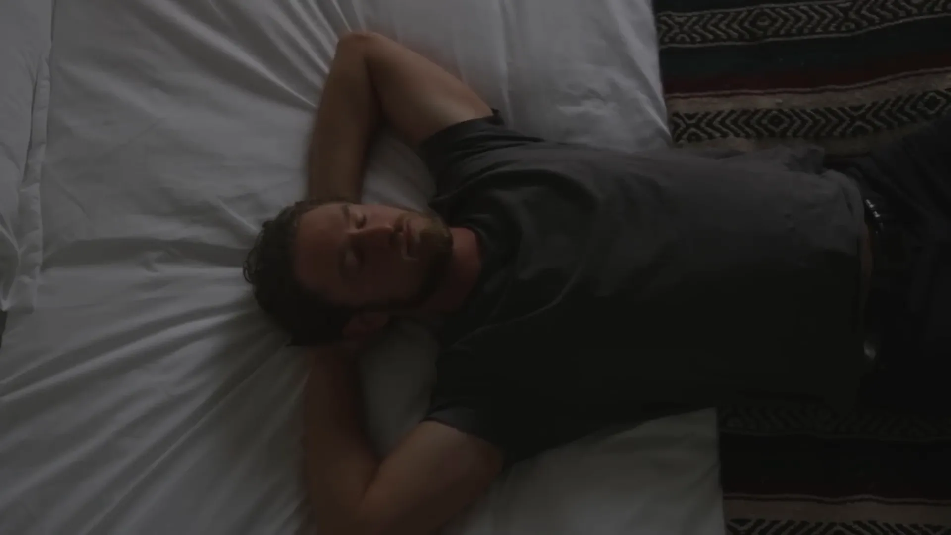 Man reading before bed