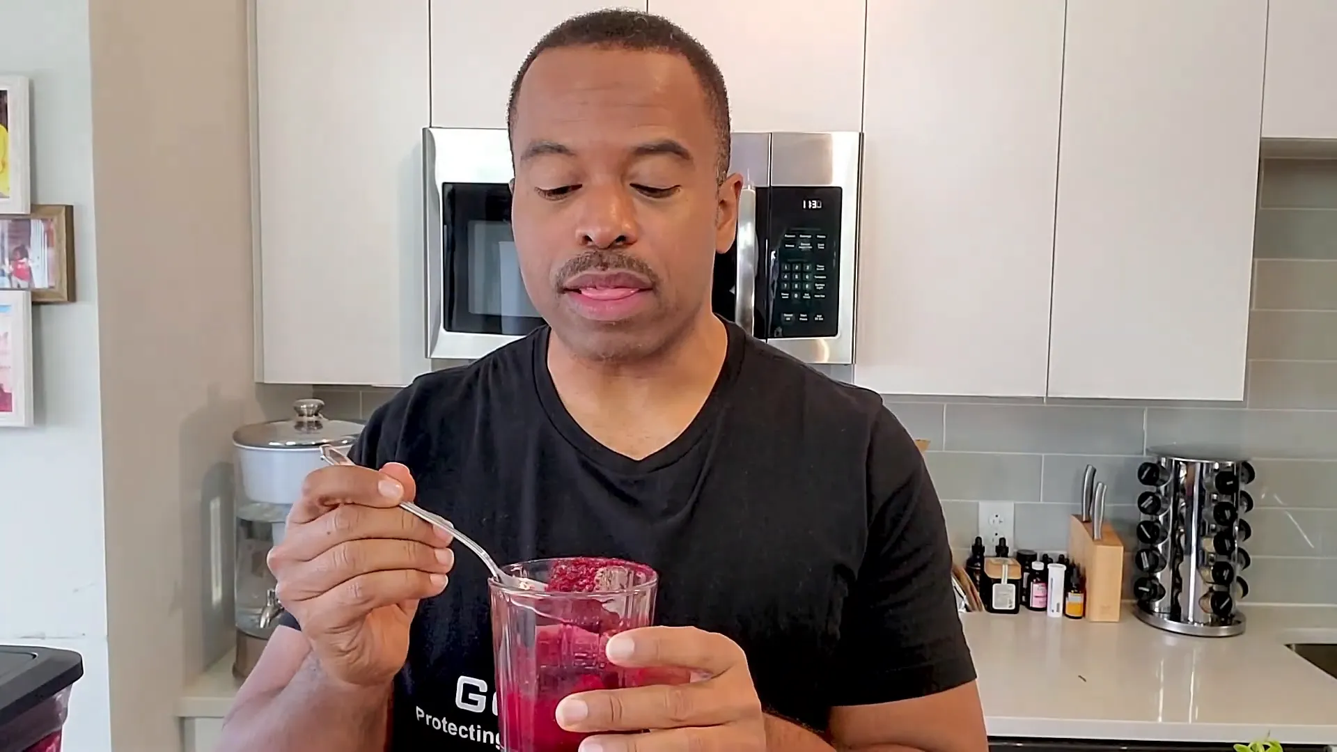 Thick, delicious herbal smoothie ready to enjoy