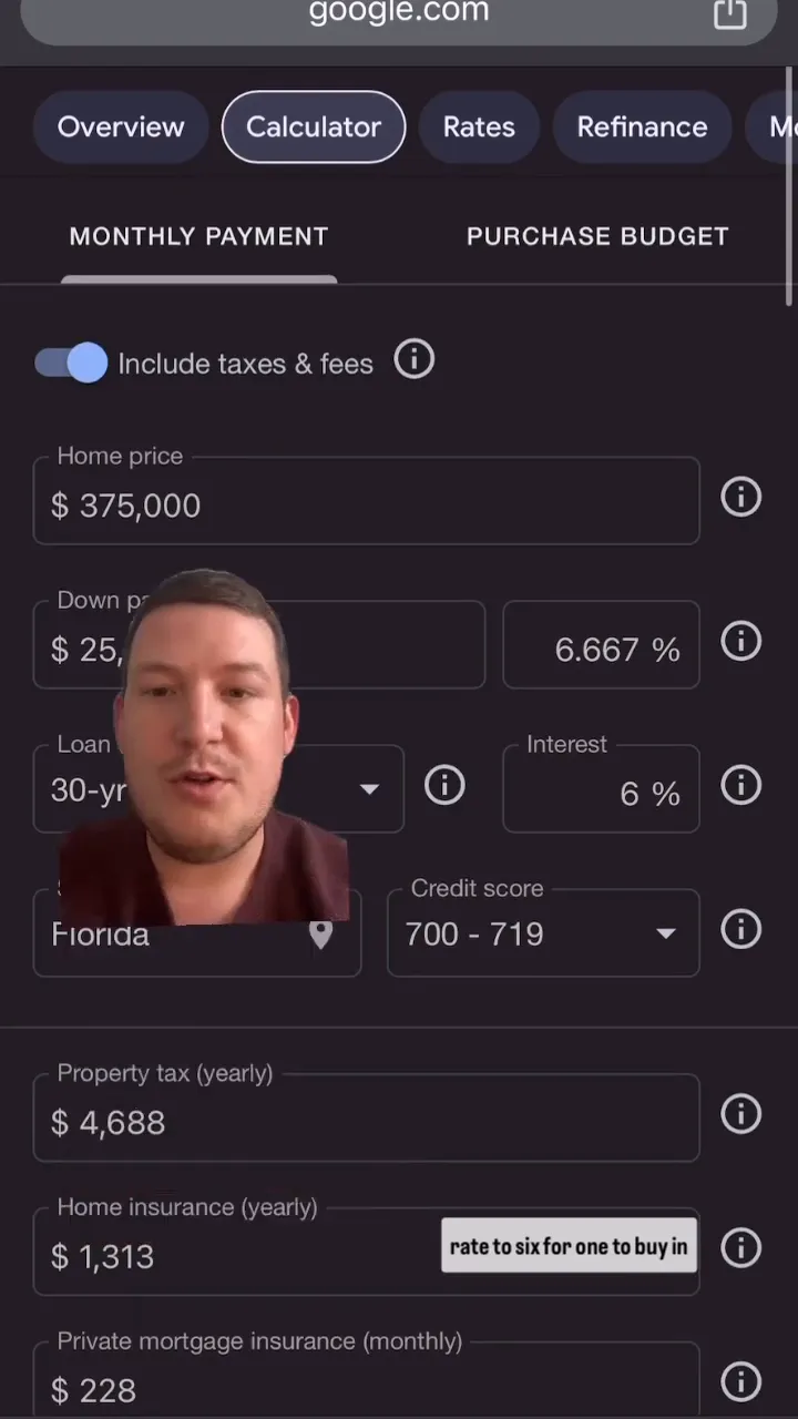 Including additional costs in mortgage calculator