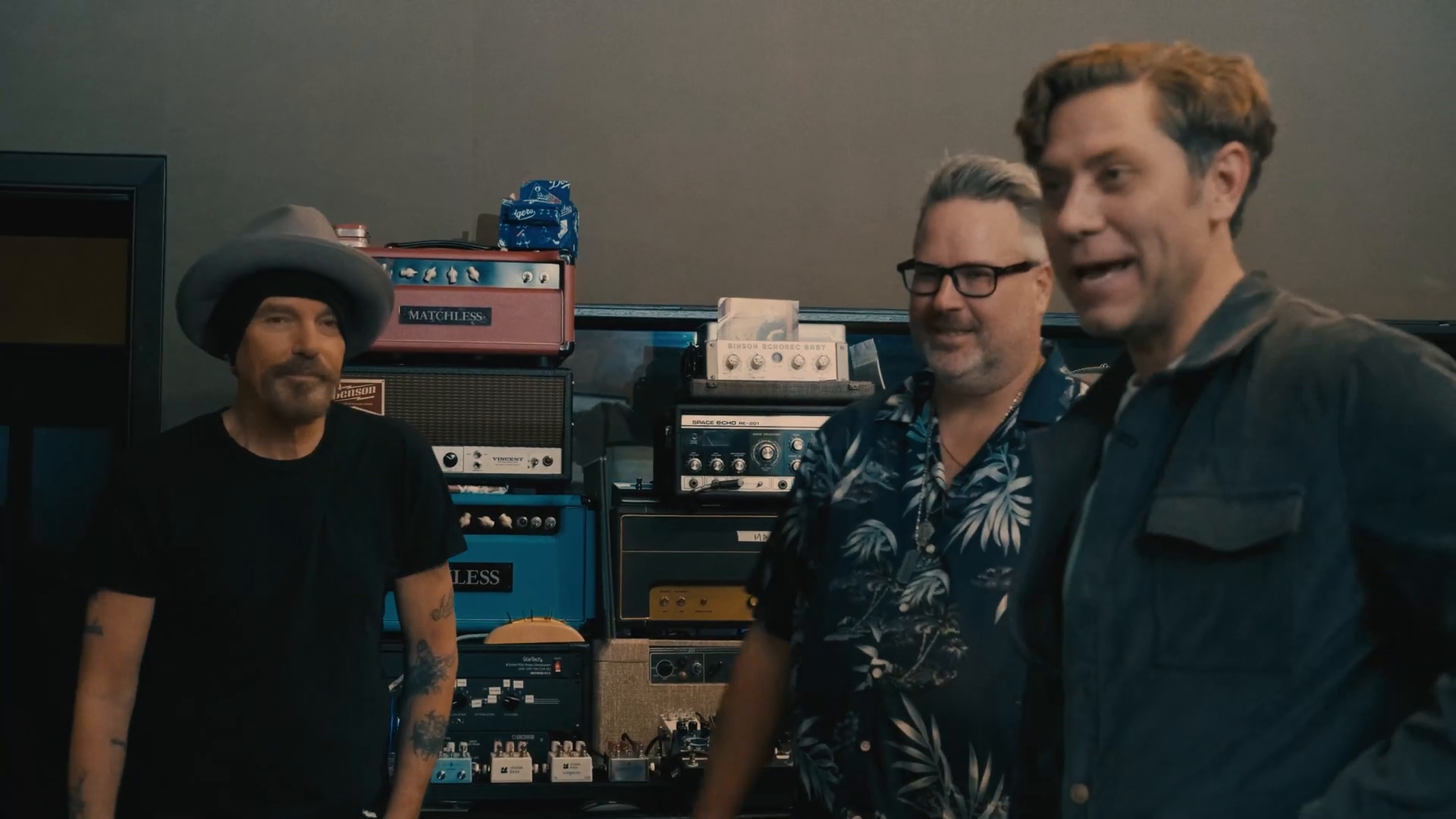 Billy Bob Thornton and JD Andrew in the studio