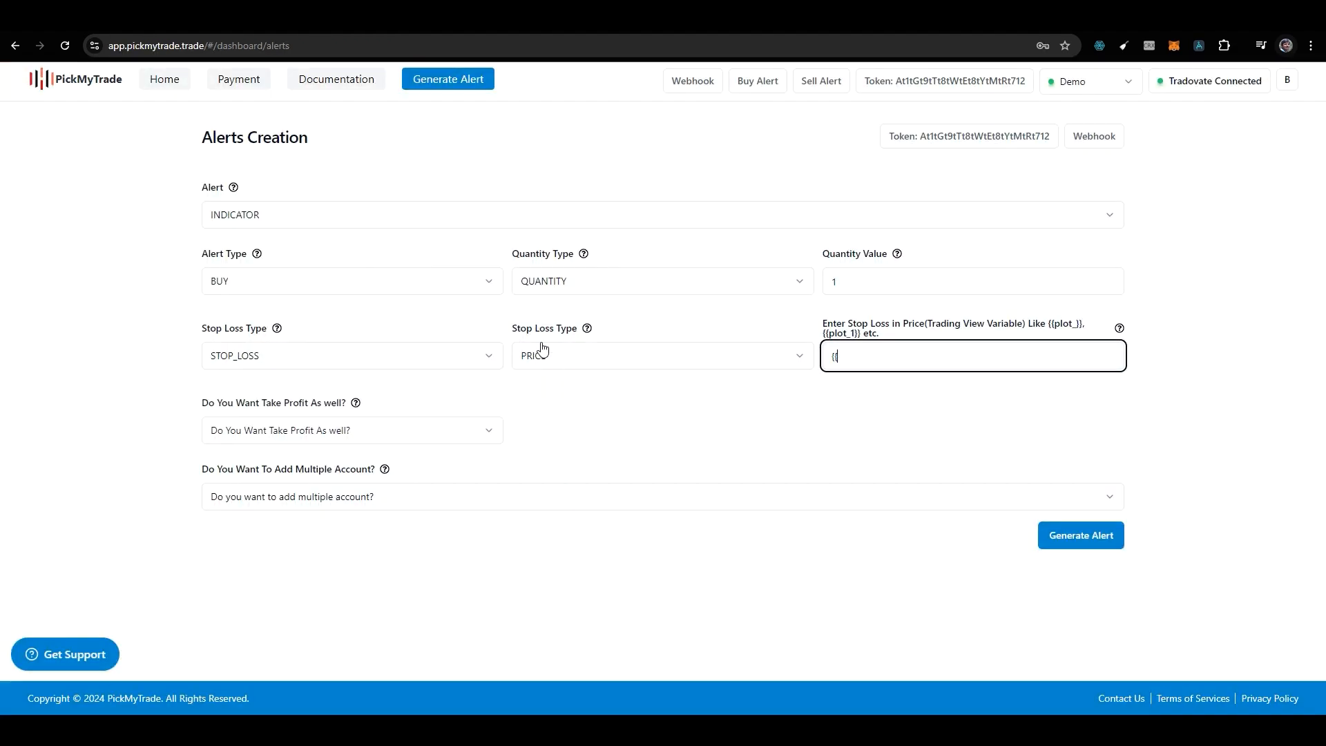 Using TradingView Variables in Alerts