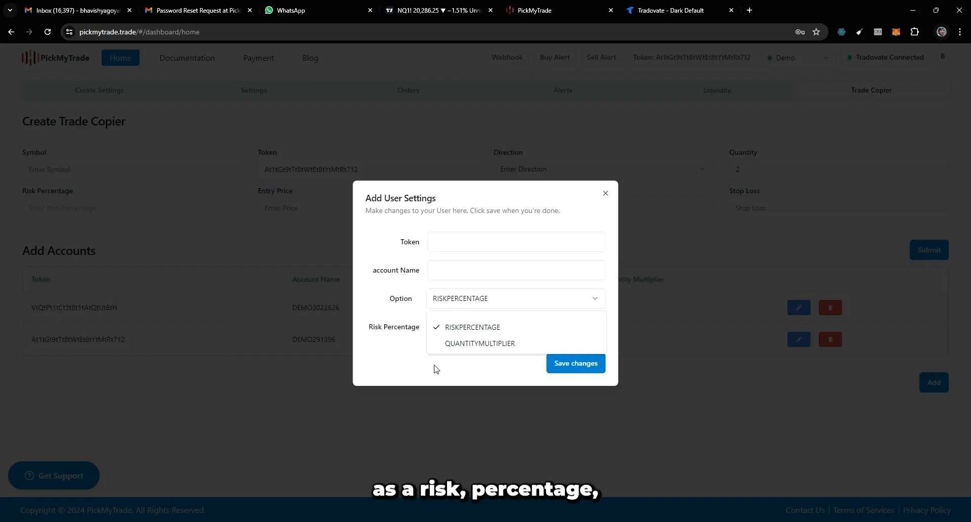 Interface for adding and configuring multiple accounts