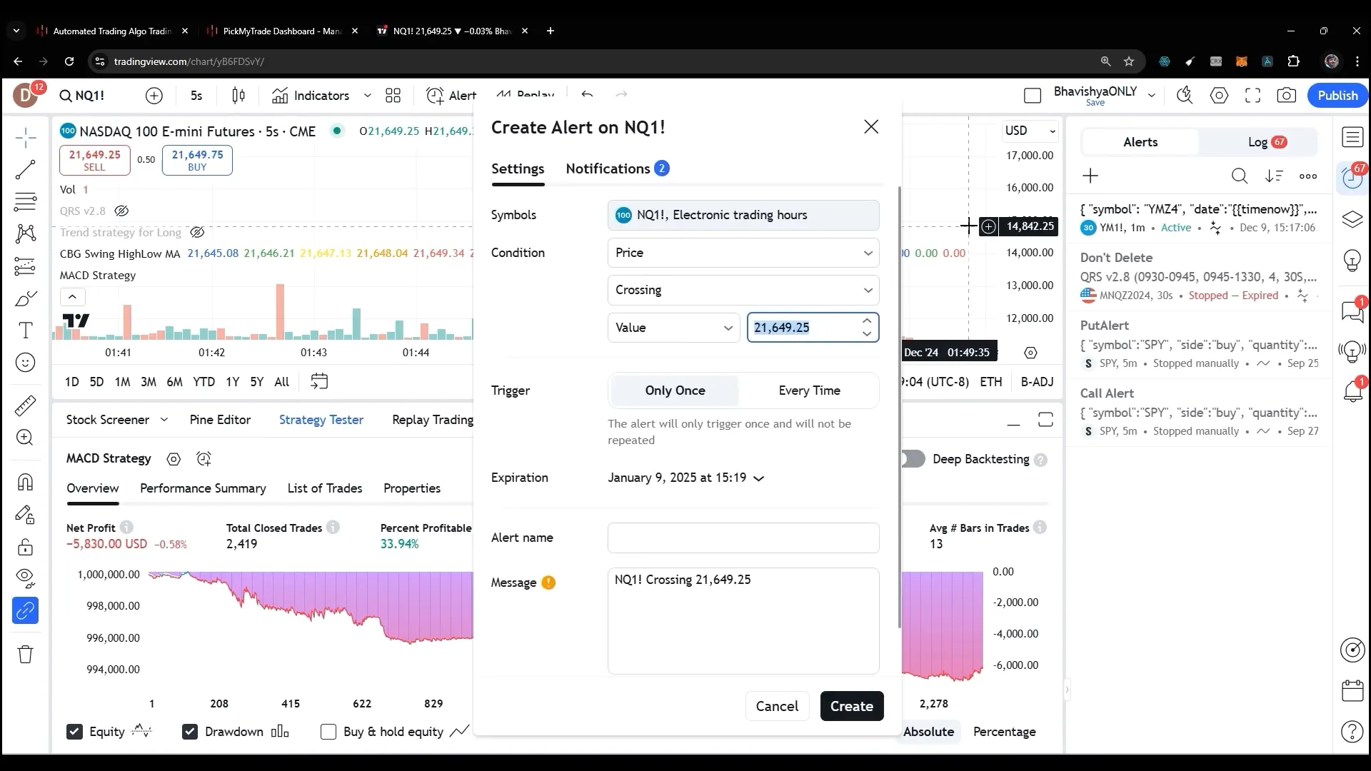 Integrating with TradingView